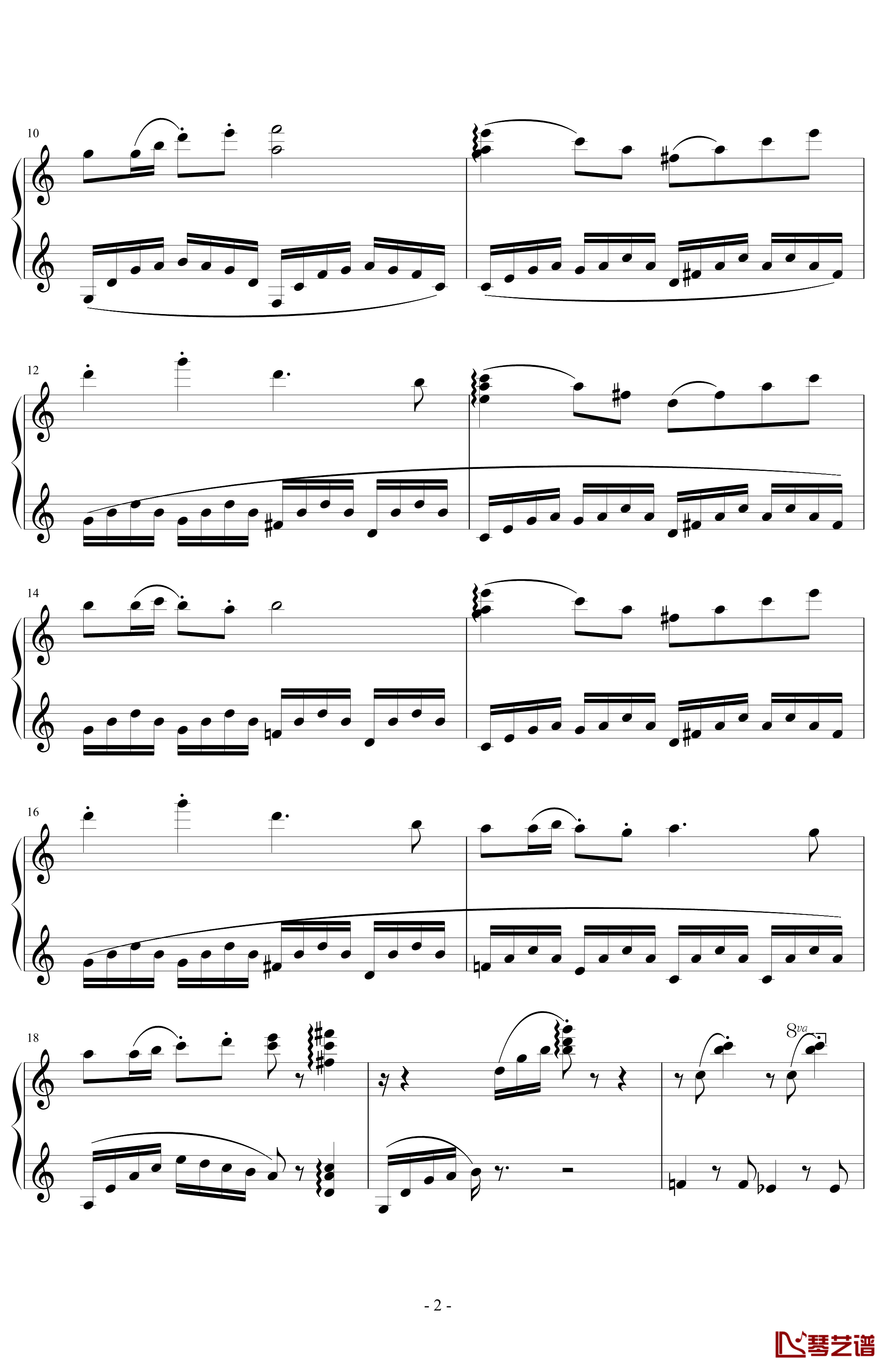 陆行鸟主题曲钢琴谱-最终幻想2