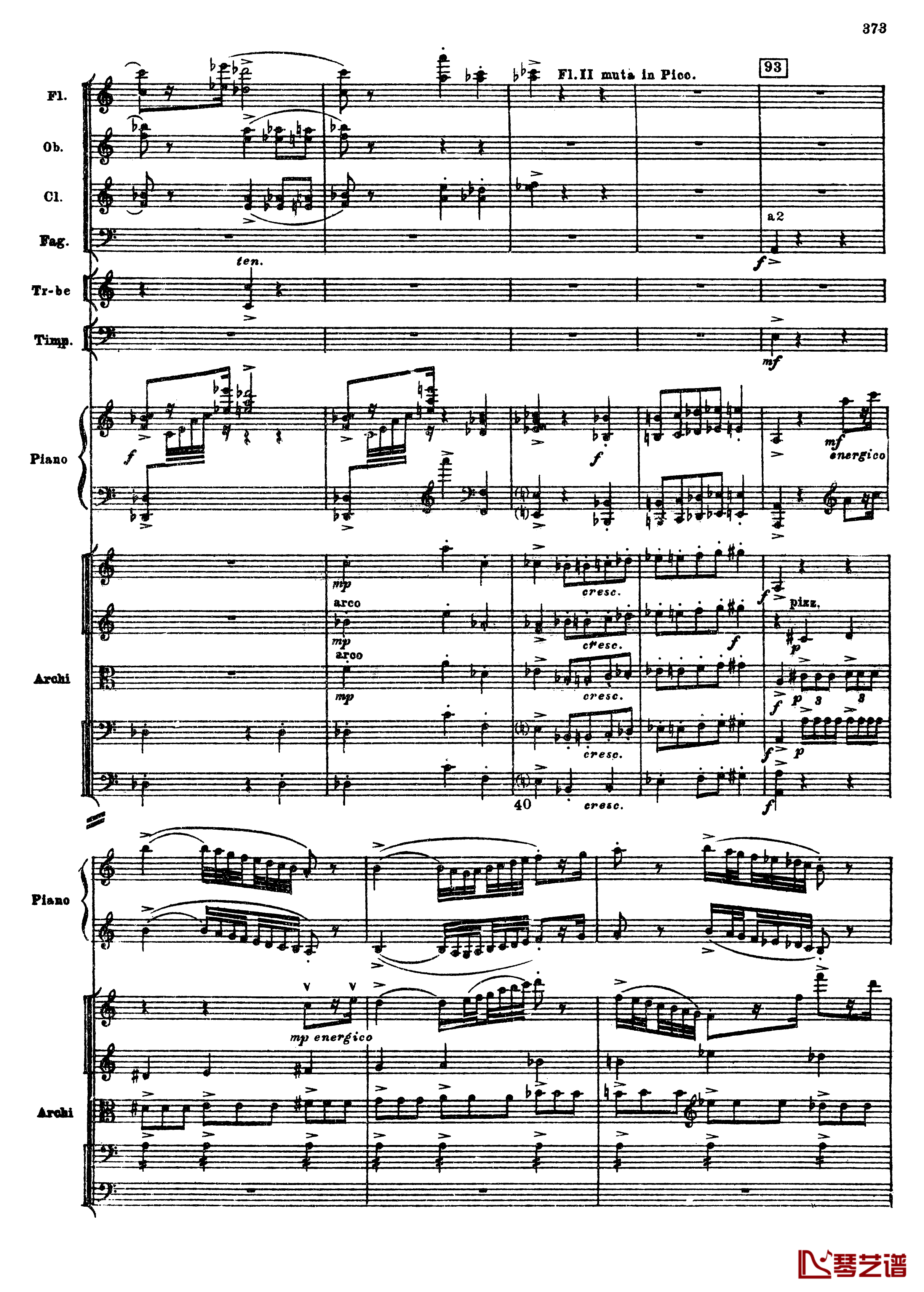 普罗科菲耶夫第三钢琴协奏曲钢琴谱-总谱-普罗科非耶夫105