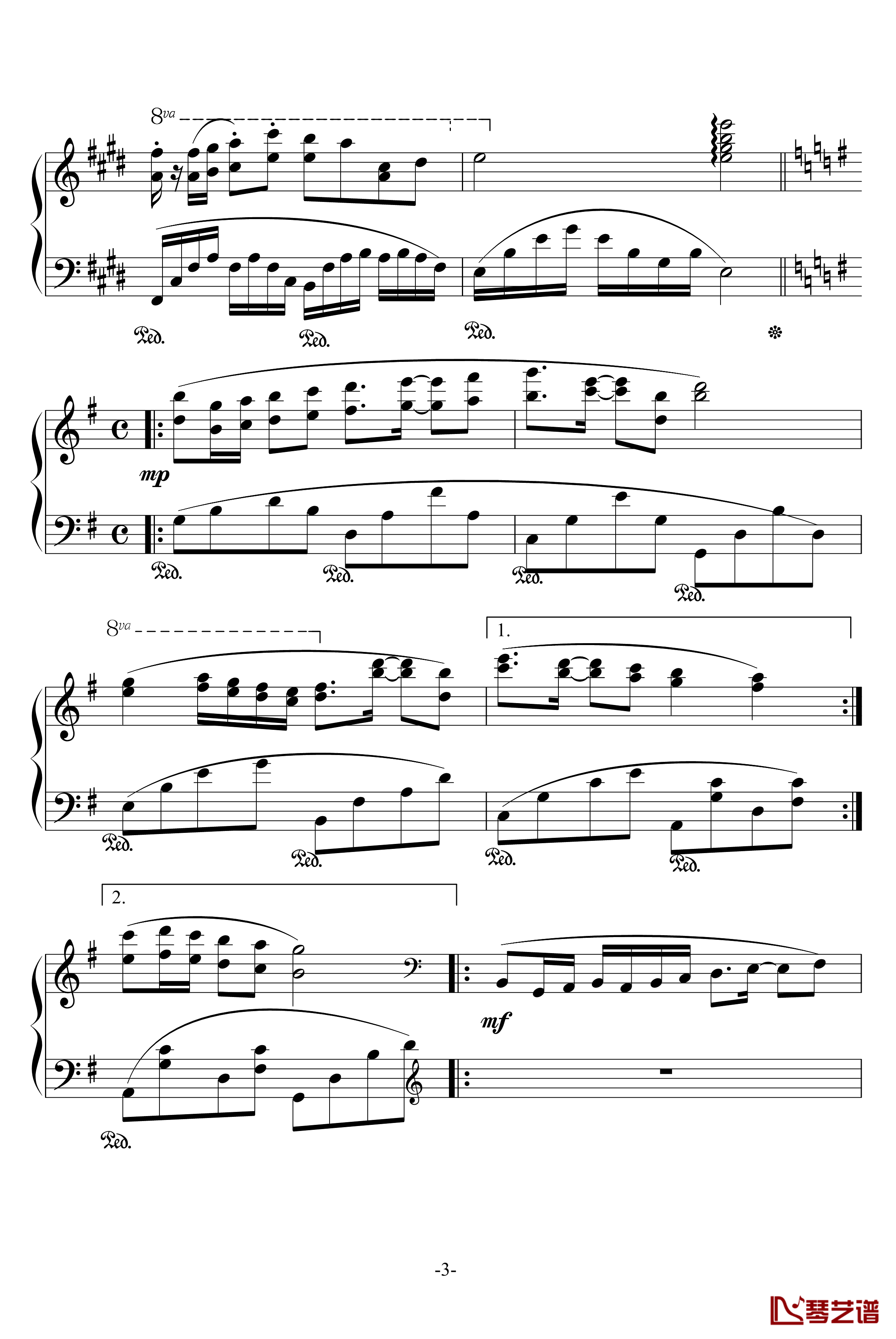 心境钢琴谱-克莱德曼3