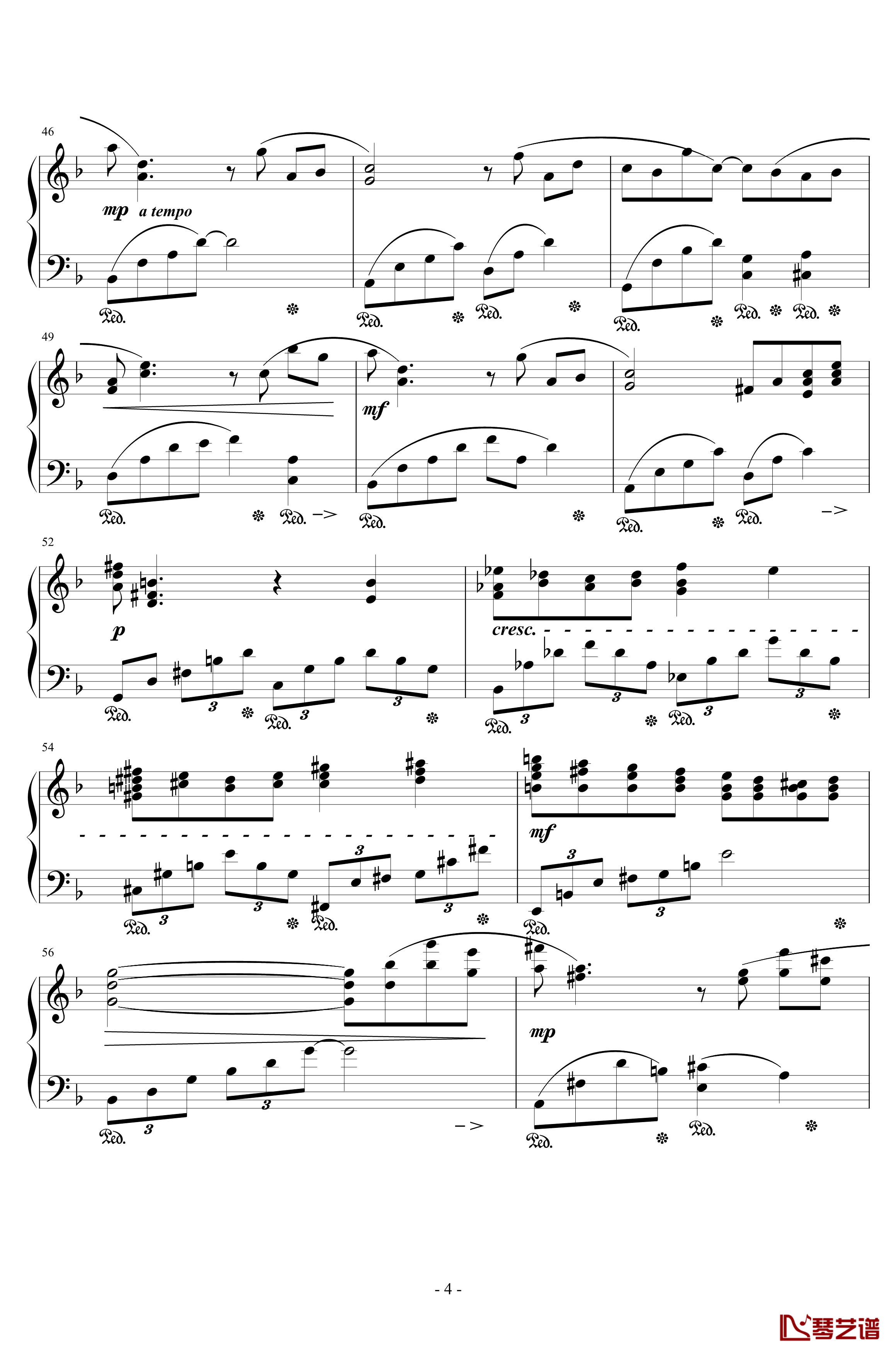 最终幻想7蒂法主题曲钢琴谱-ティファのテーマ-植松伸夫4