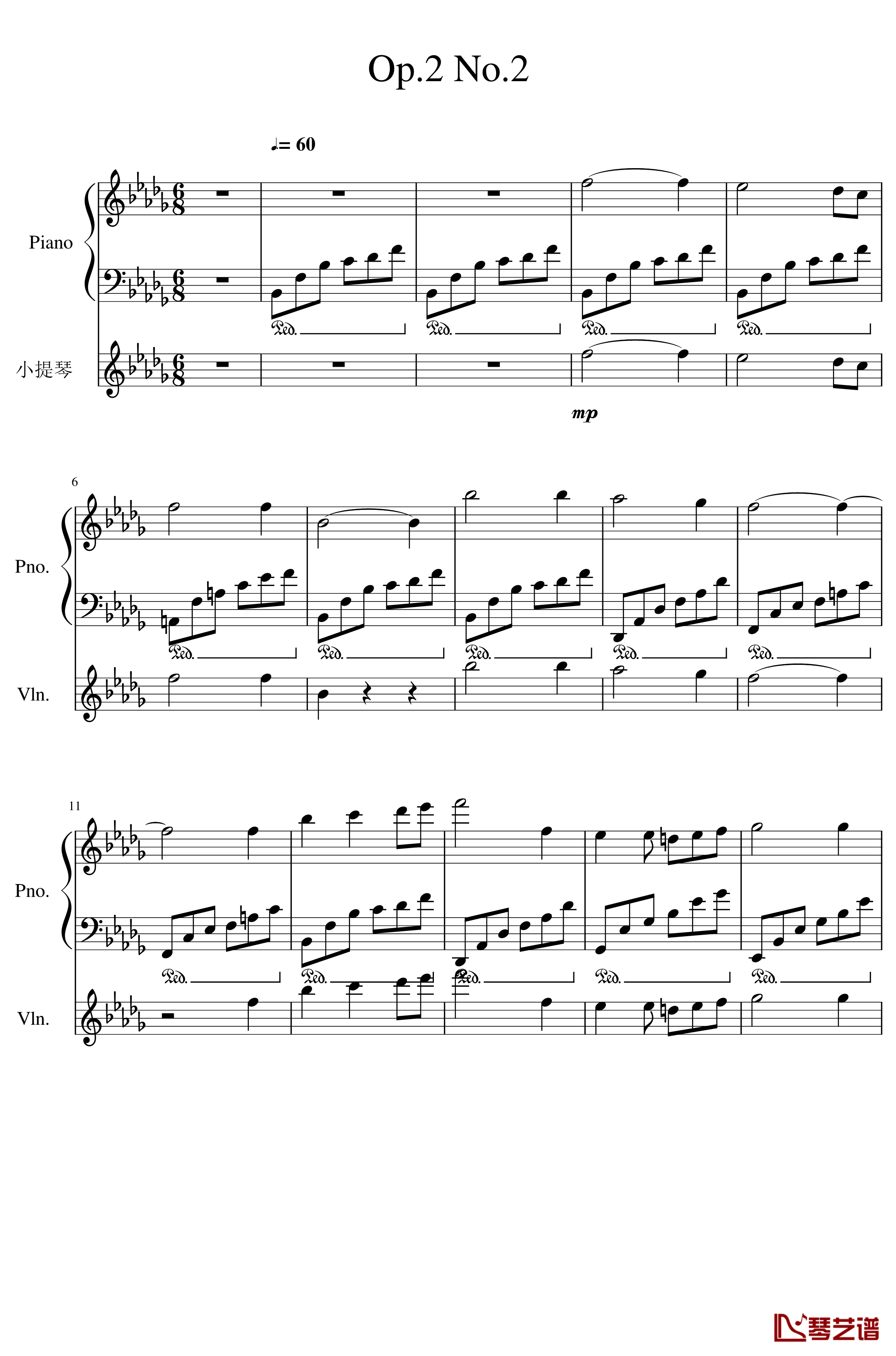 Op.2-2钢琴谱-黎明-SunnyAK471