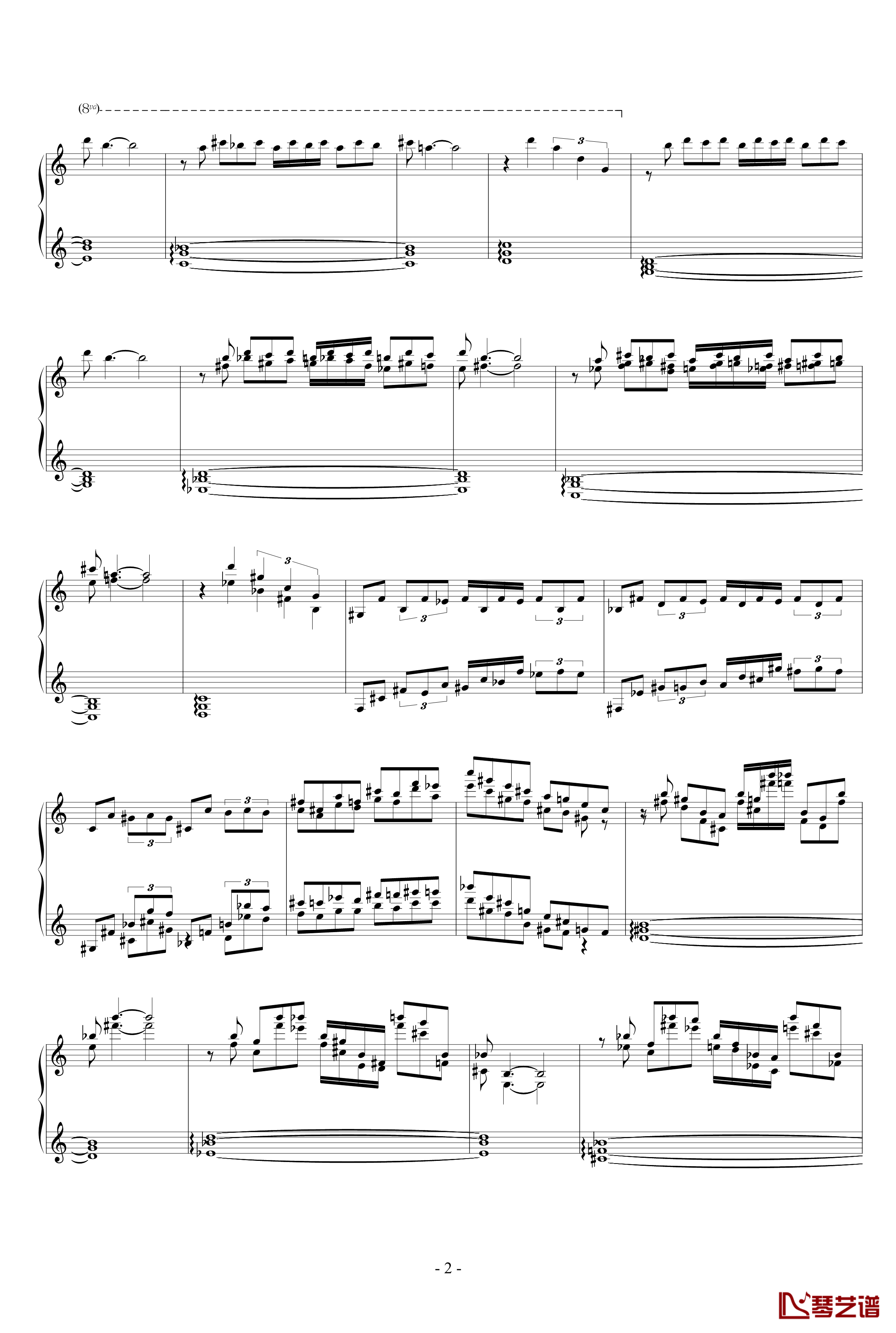 羽钢琴谱-升c小调2