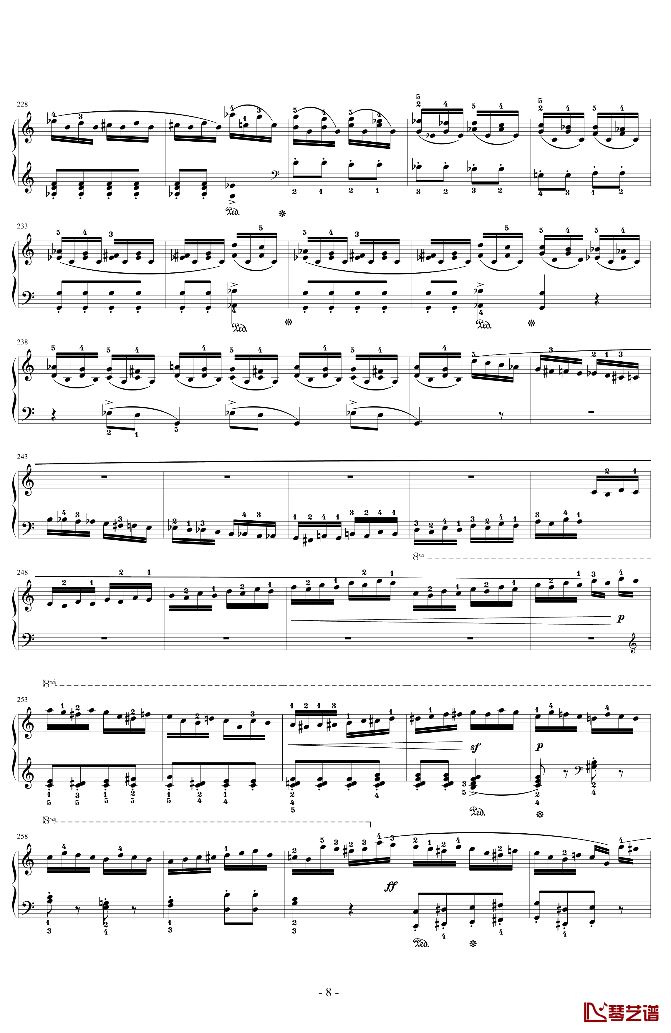 C大调第一钢琴奏鸣曲钢琴谱 Op.24 第四乐章 无穷动-韦伯8