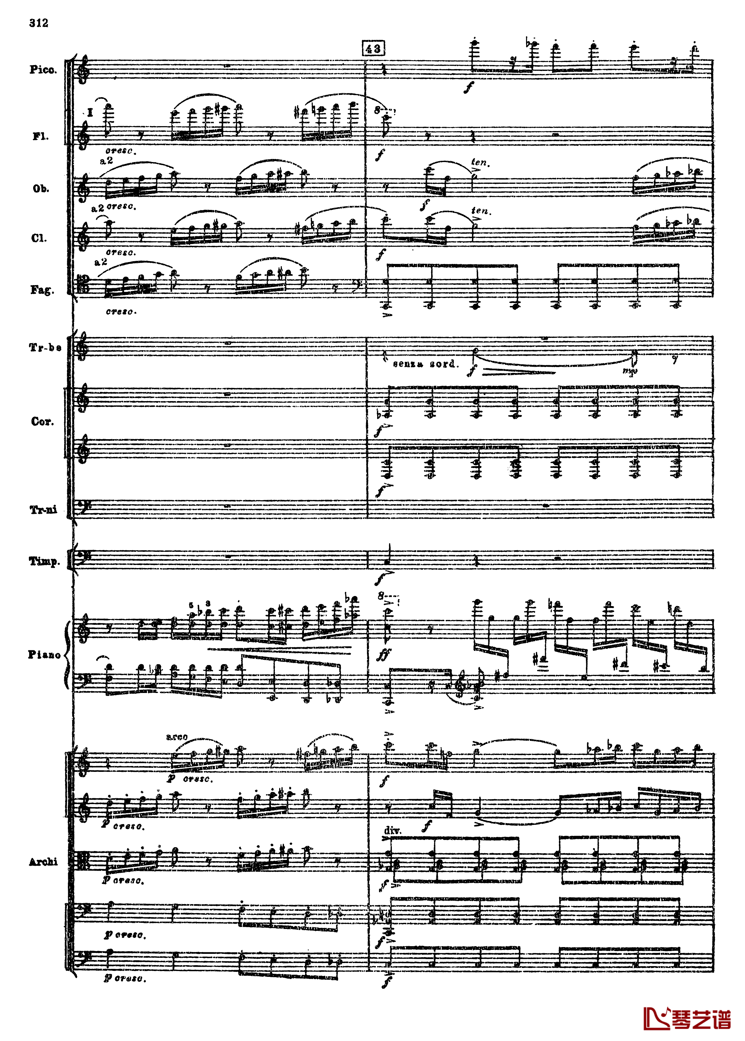 普罗科菲耶夫第三钢琴协奏曲钢琴谱-总谱-普罗科非耶夫44