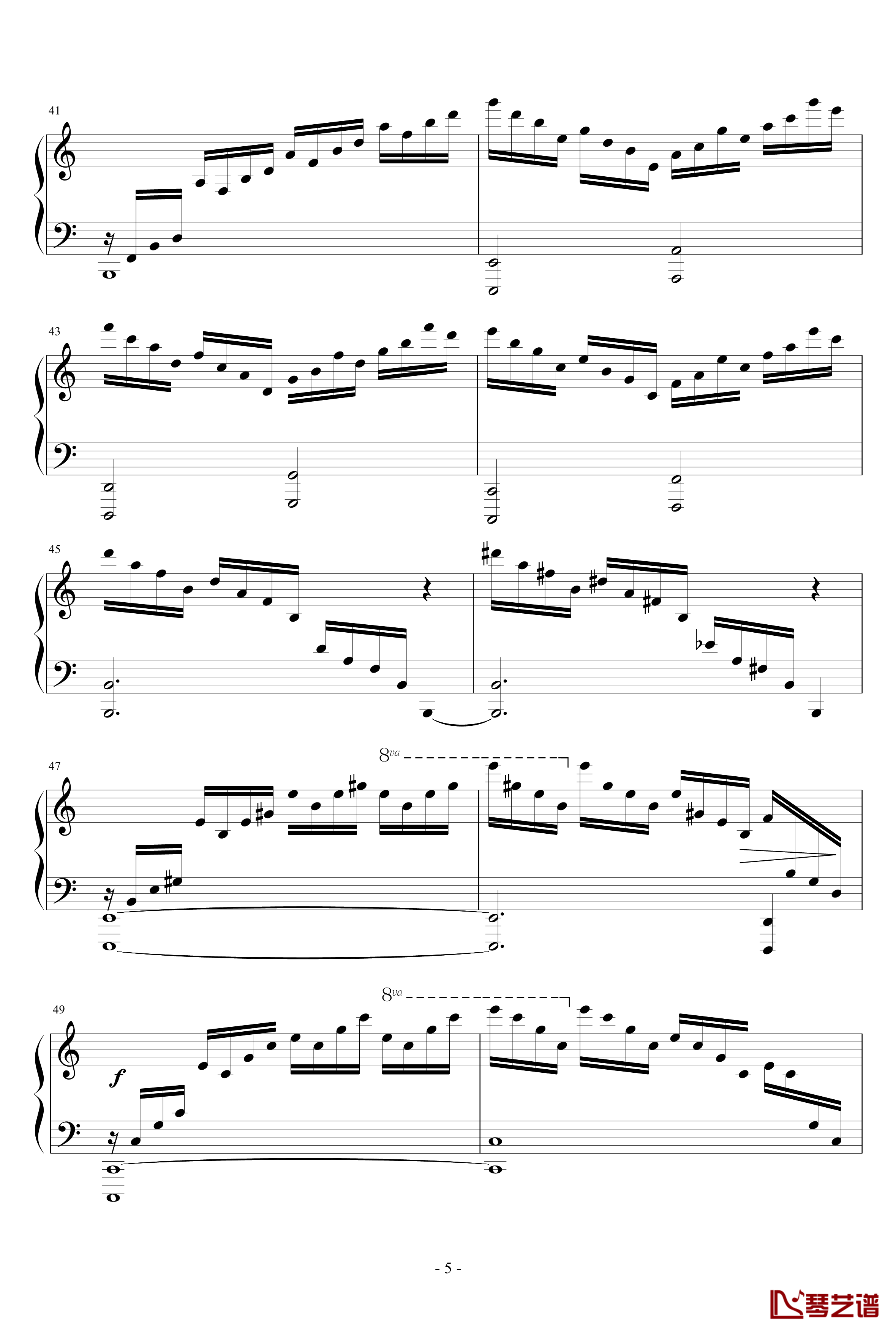 Etude OP.10 No.1钢琴谱-肖邦练习曲5