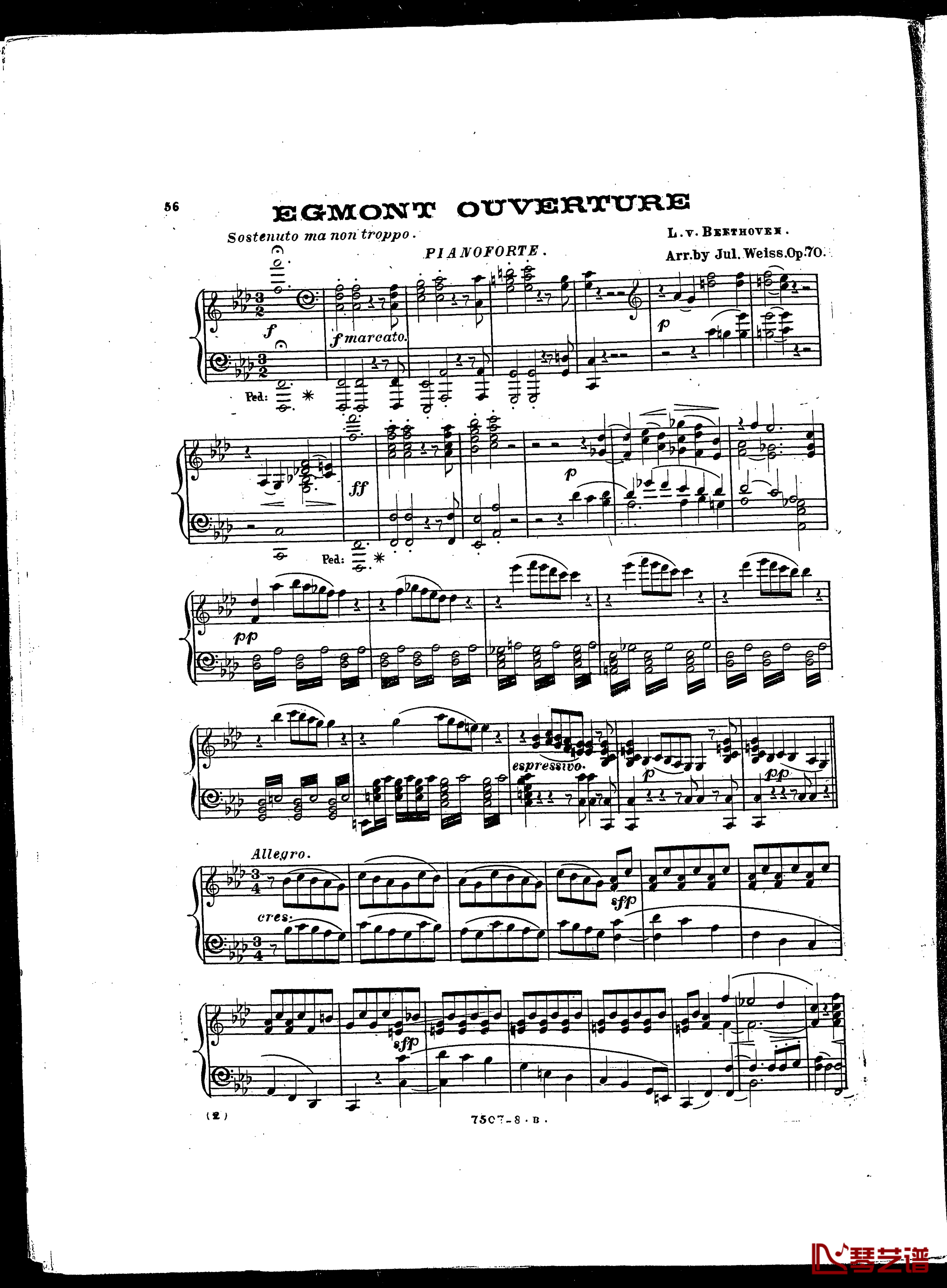 埃格蒙特序曲  Op.84钢琴谱-贝多芬-beethoven1
