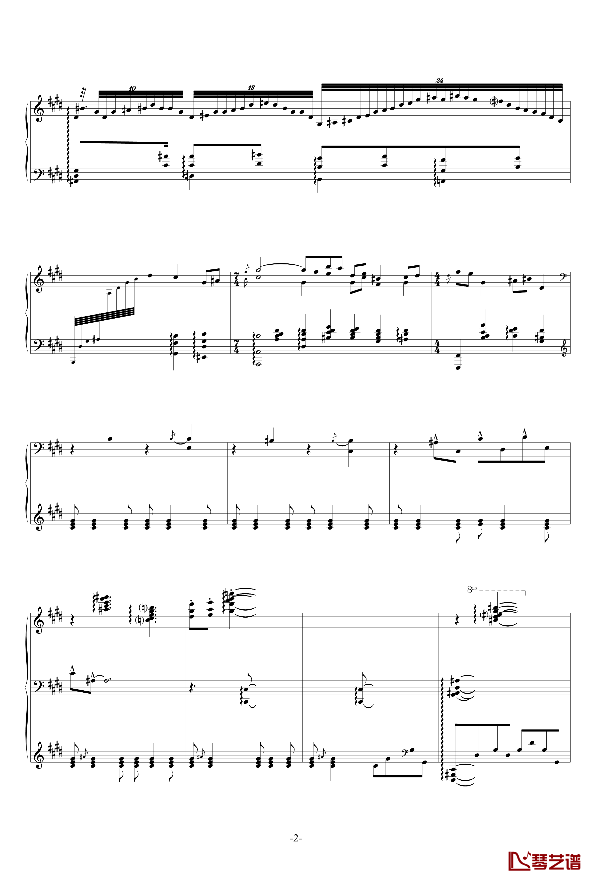 冥想集钢琴谱-修改-升c小调2