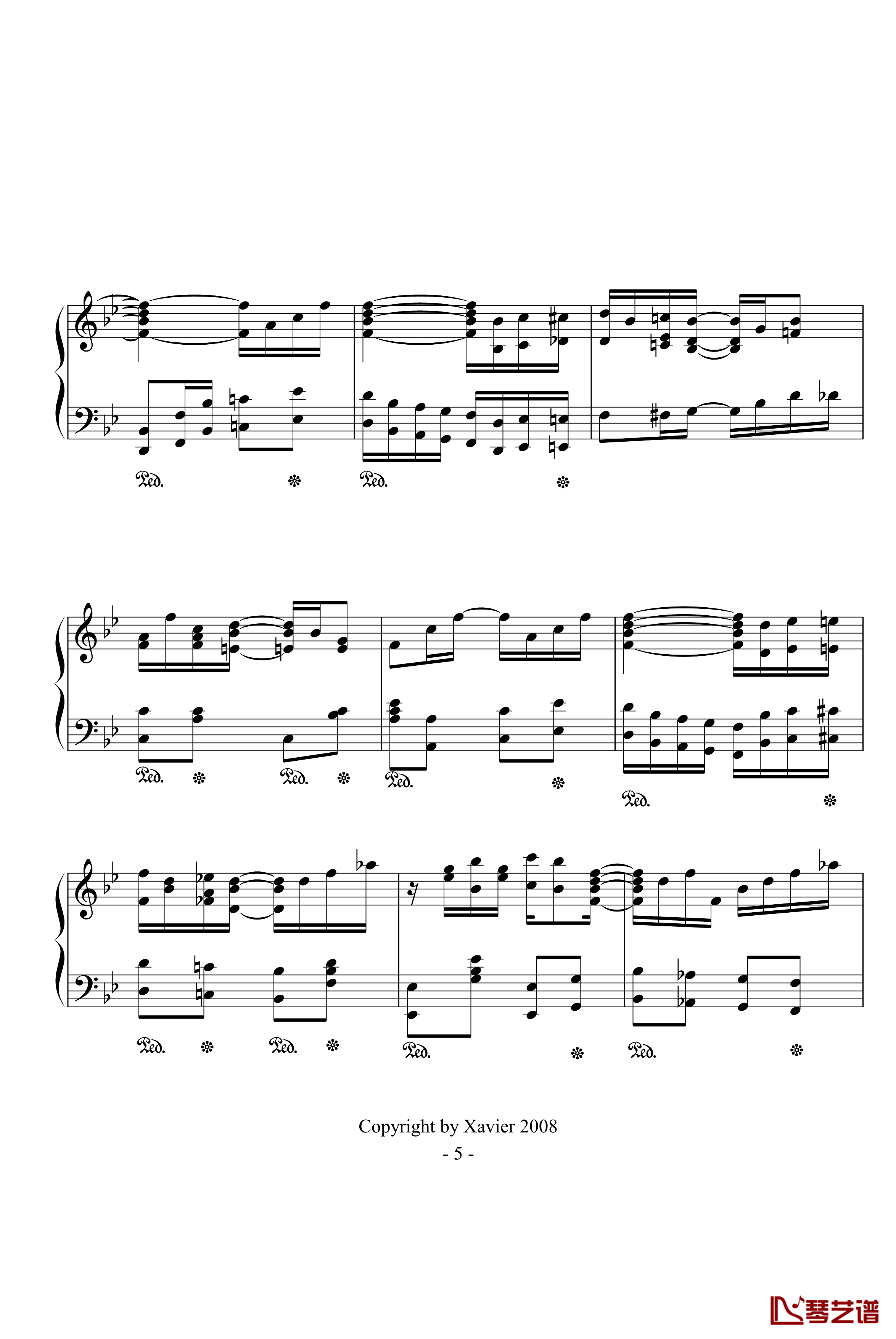 小瀑布钢琴谱-The Cascades(Jazz)-爵士-Scott Joplin5