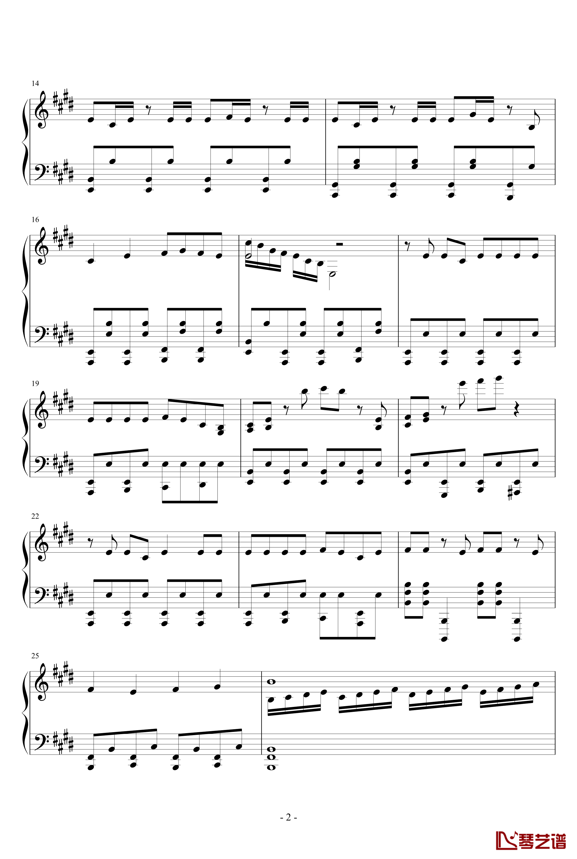 白金ディスコ钢琴谱-伪物语2