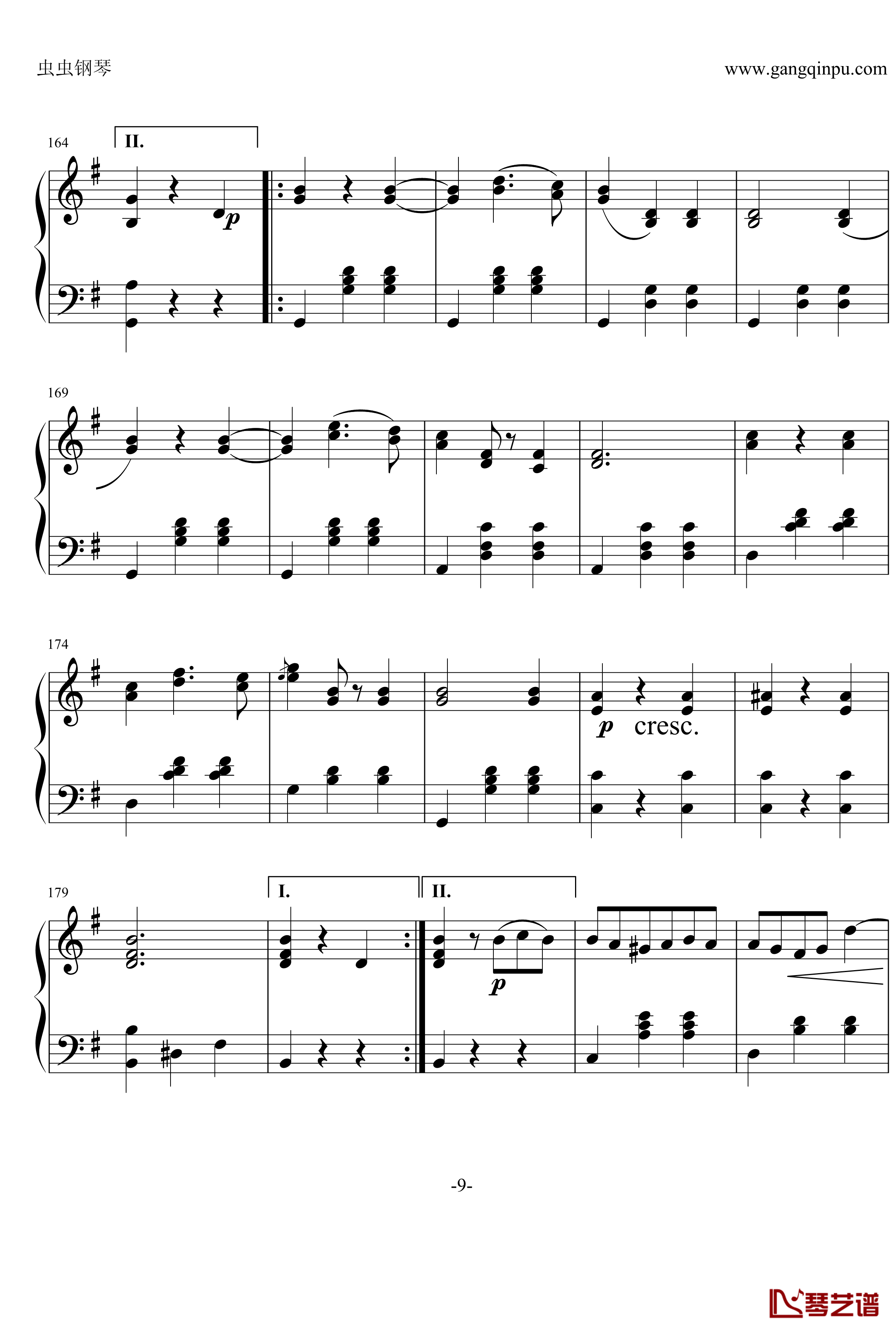 蓝色多瑙河钢琴谱-接近原版-约翰·斯特劳斯9