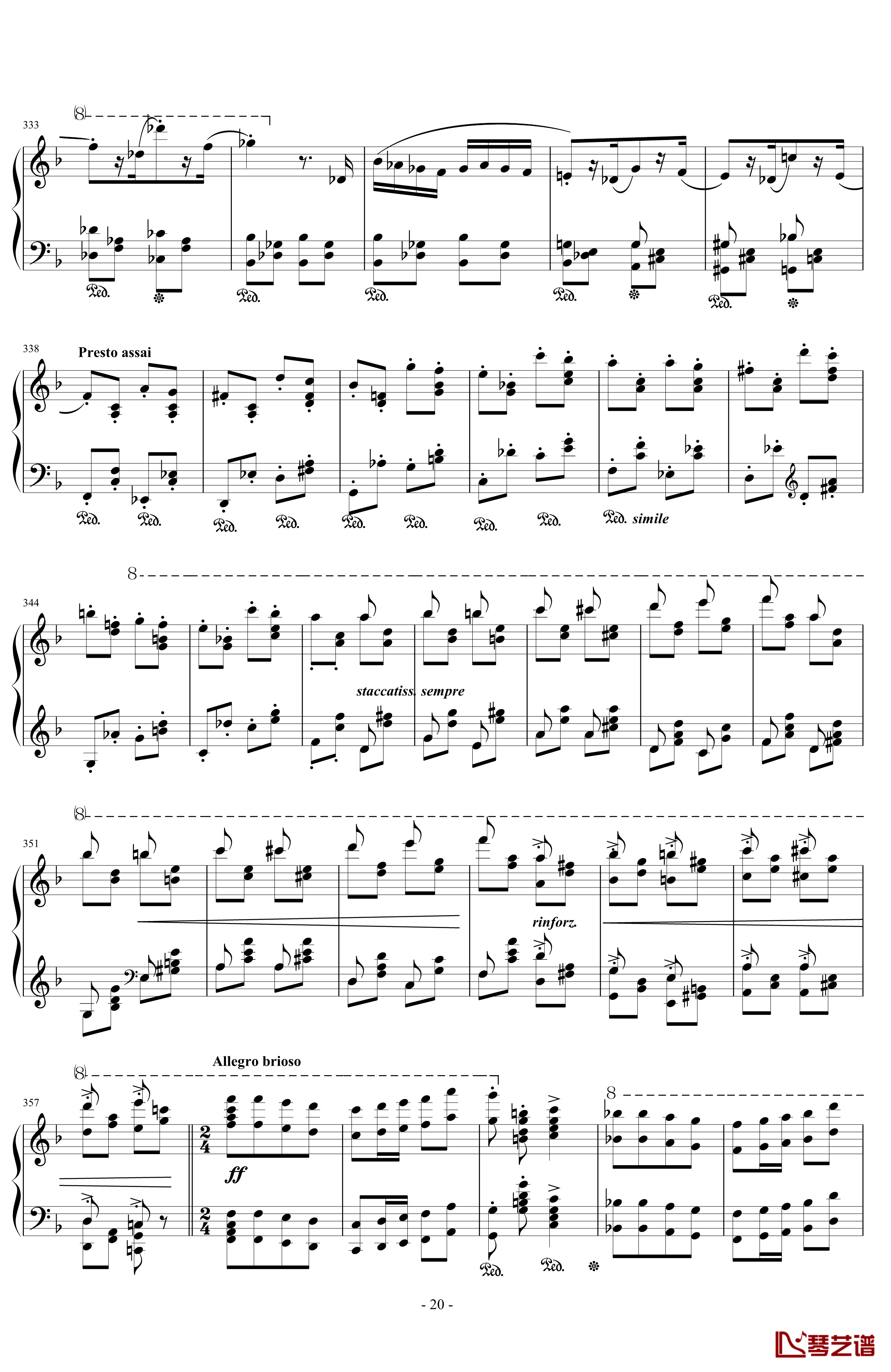 匈牙利狂想曲14号钢琴谱-李斯特的又一首宏大的作品-李斯特20