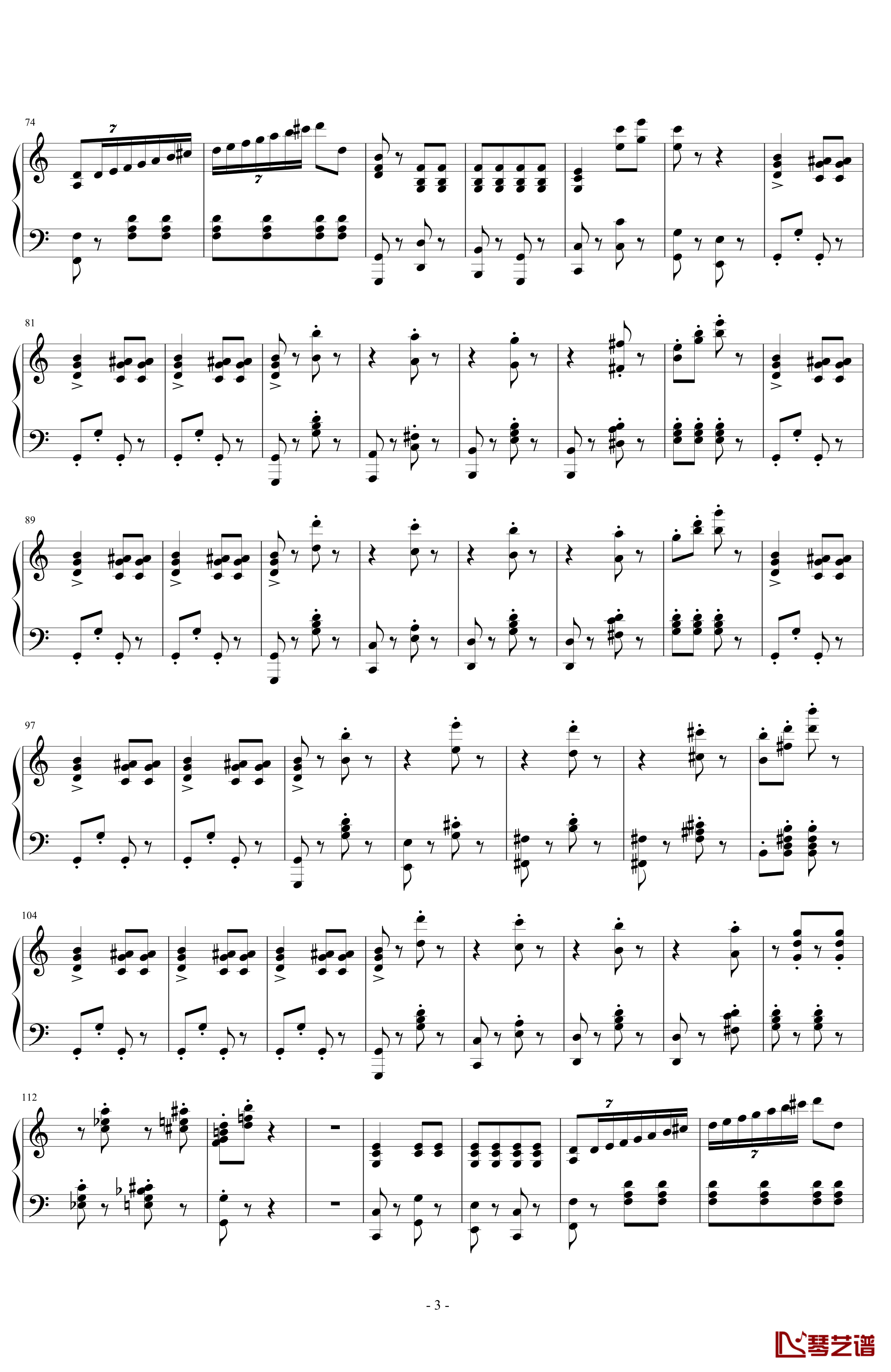 小精灵钢琴谱-巴齐纳-3