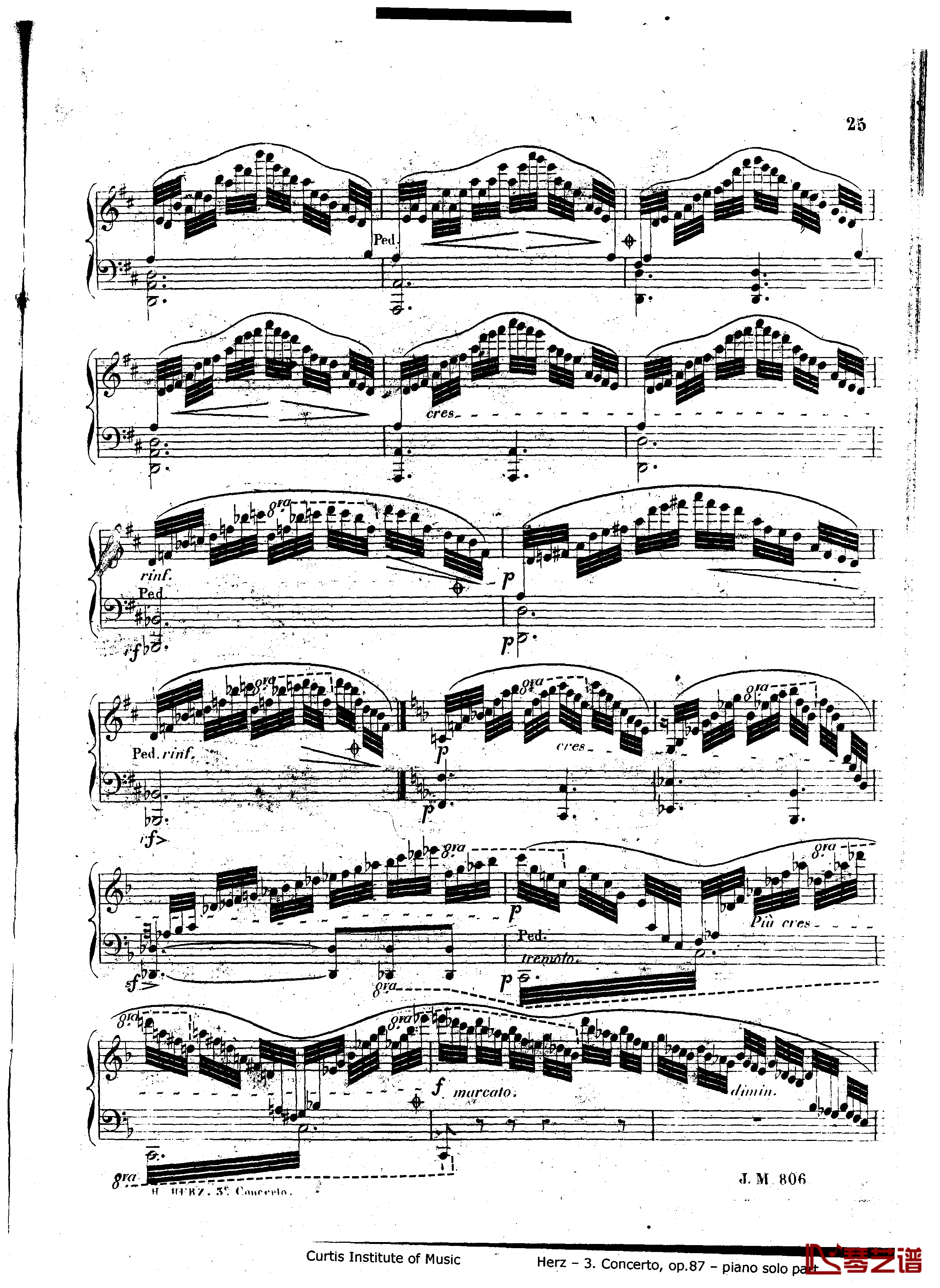 d小调第三钢琴协奏曲Op.87钢琴谱-赫尔兹25