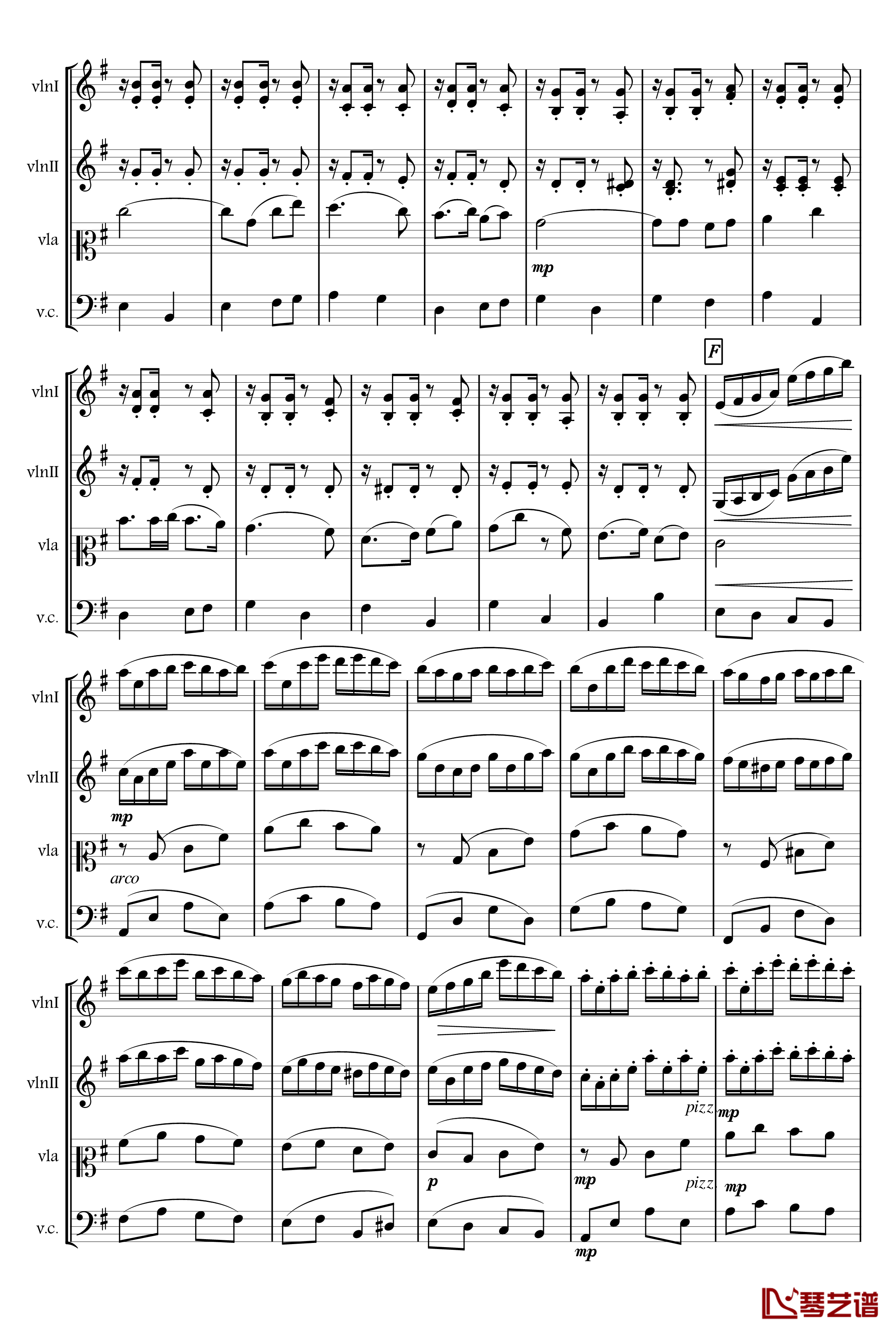 快乐的萨丽哈钢琴谱-Arr.俞丽拿女子弦乐四重奏-俞丽拿4