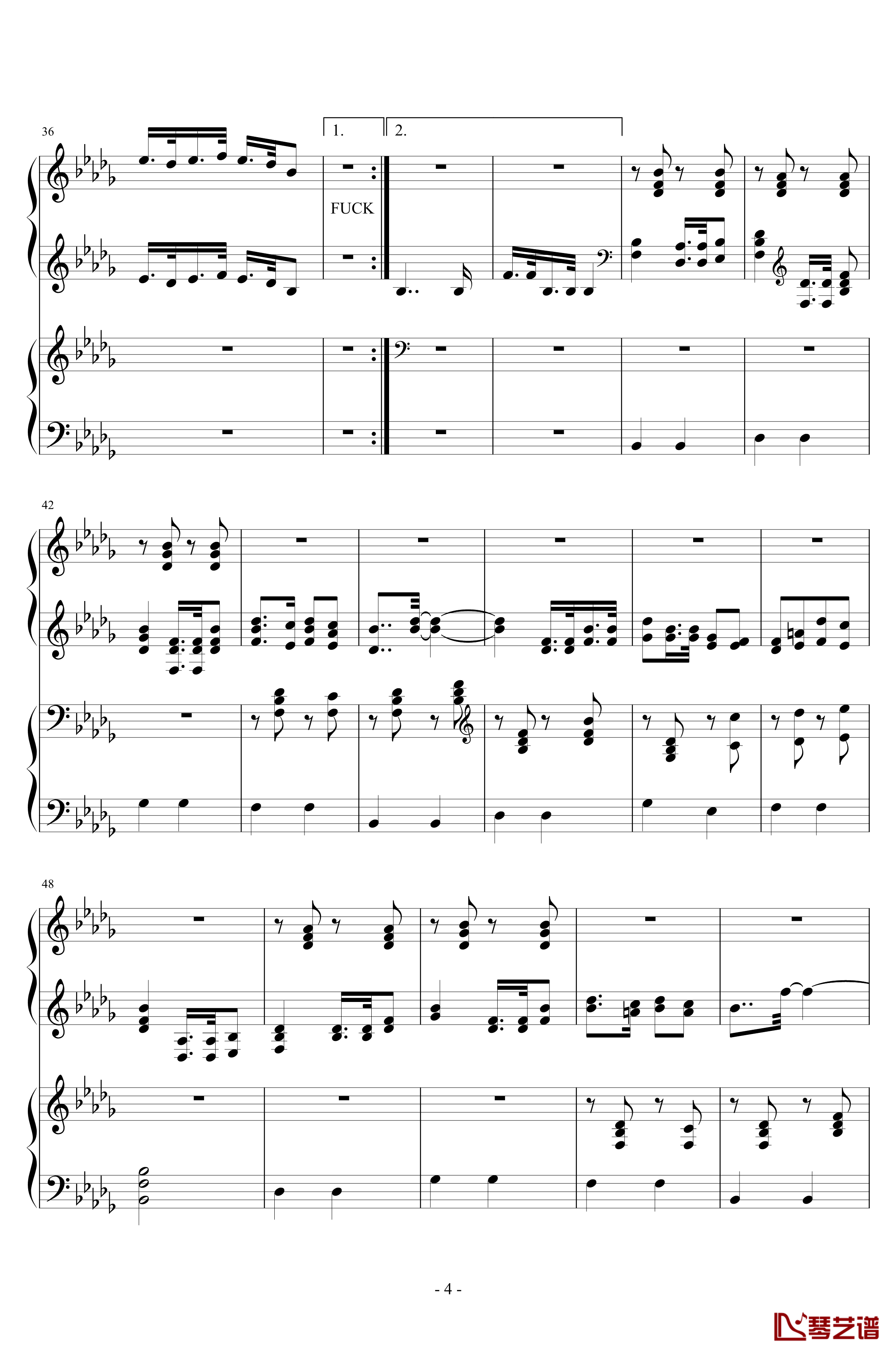マインドブランド钢琴谱-足首版4