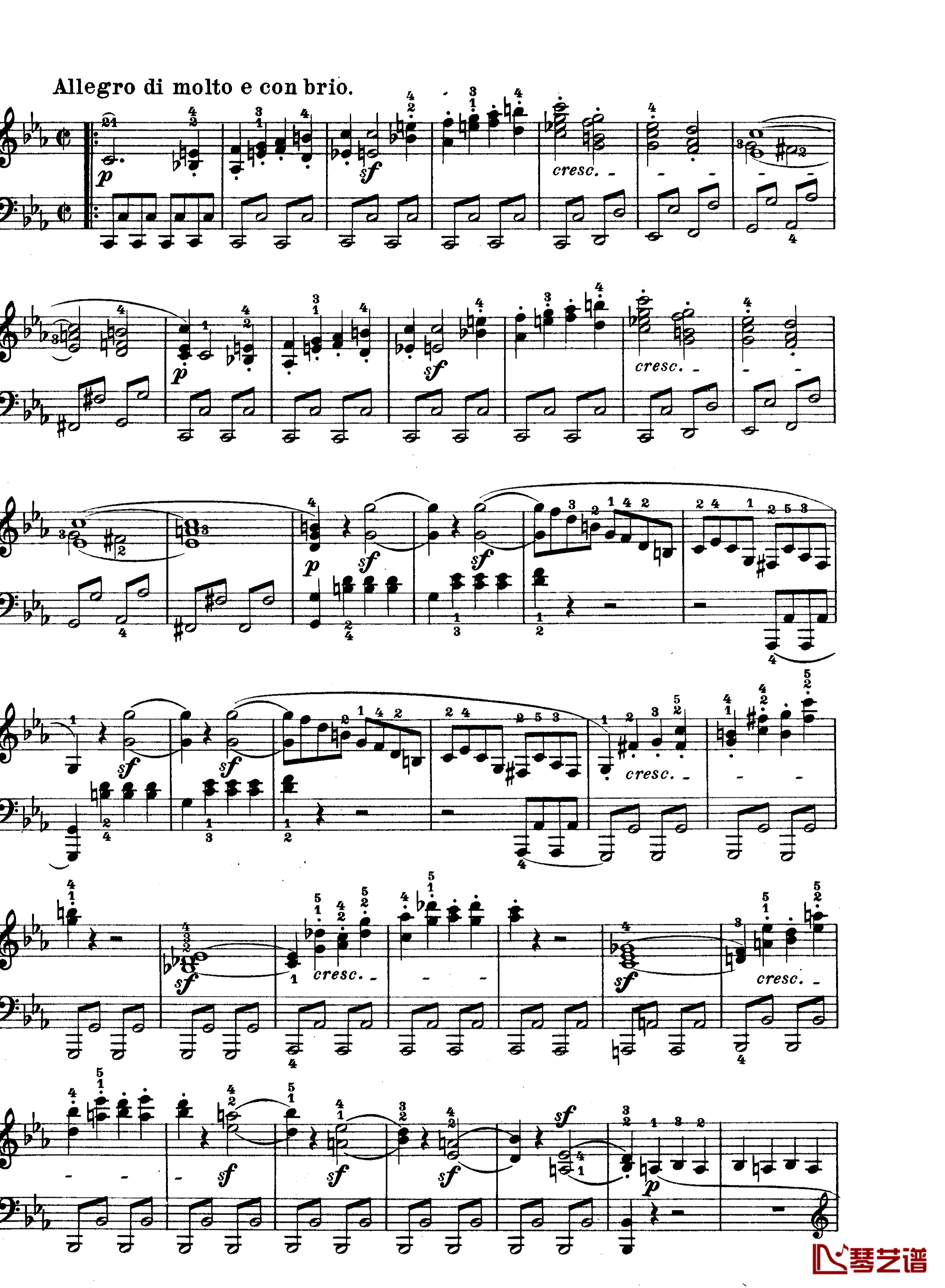 C小调第八琴奏鸣曲钢琴谱-悲怆-贝多芬-beethoven2