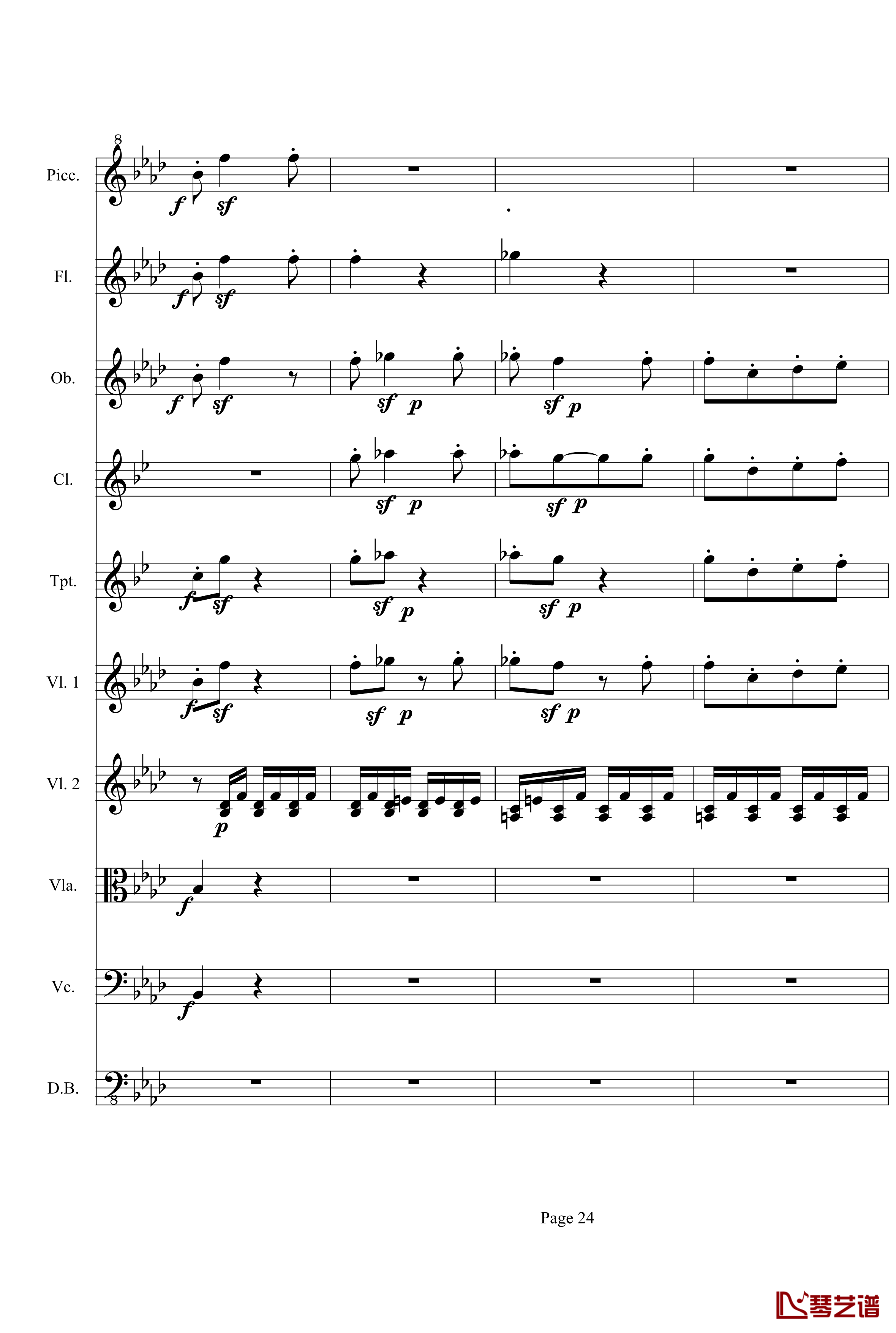 奏鸣曲之交响第23首Ⅲ钢琴谱--贝多芬-beethoven24