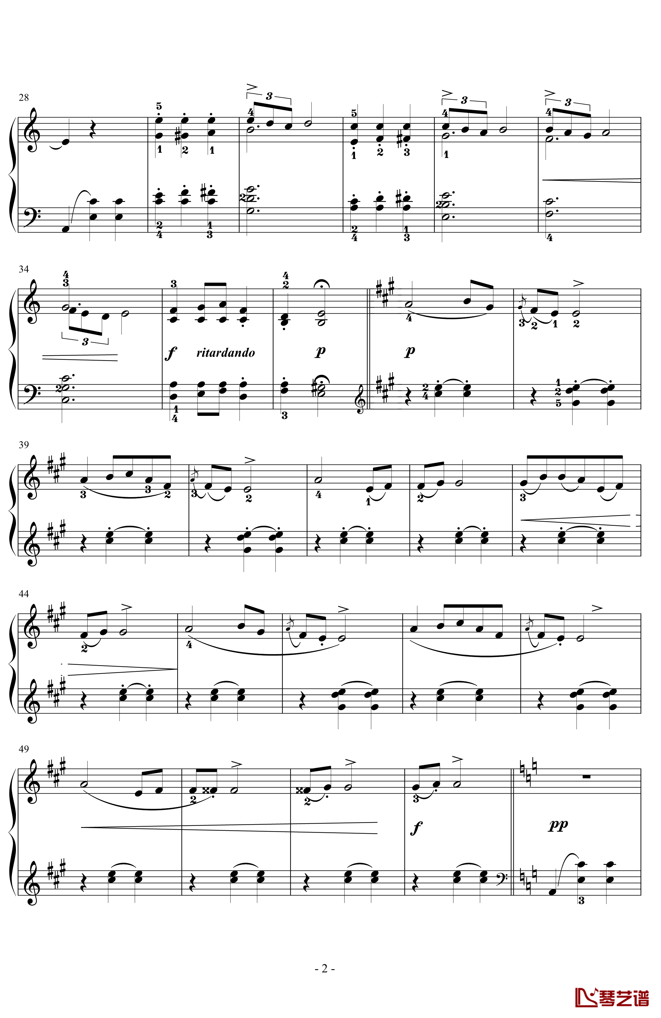 圆舞曲钢琴谱-格里格2