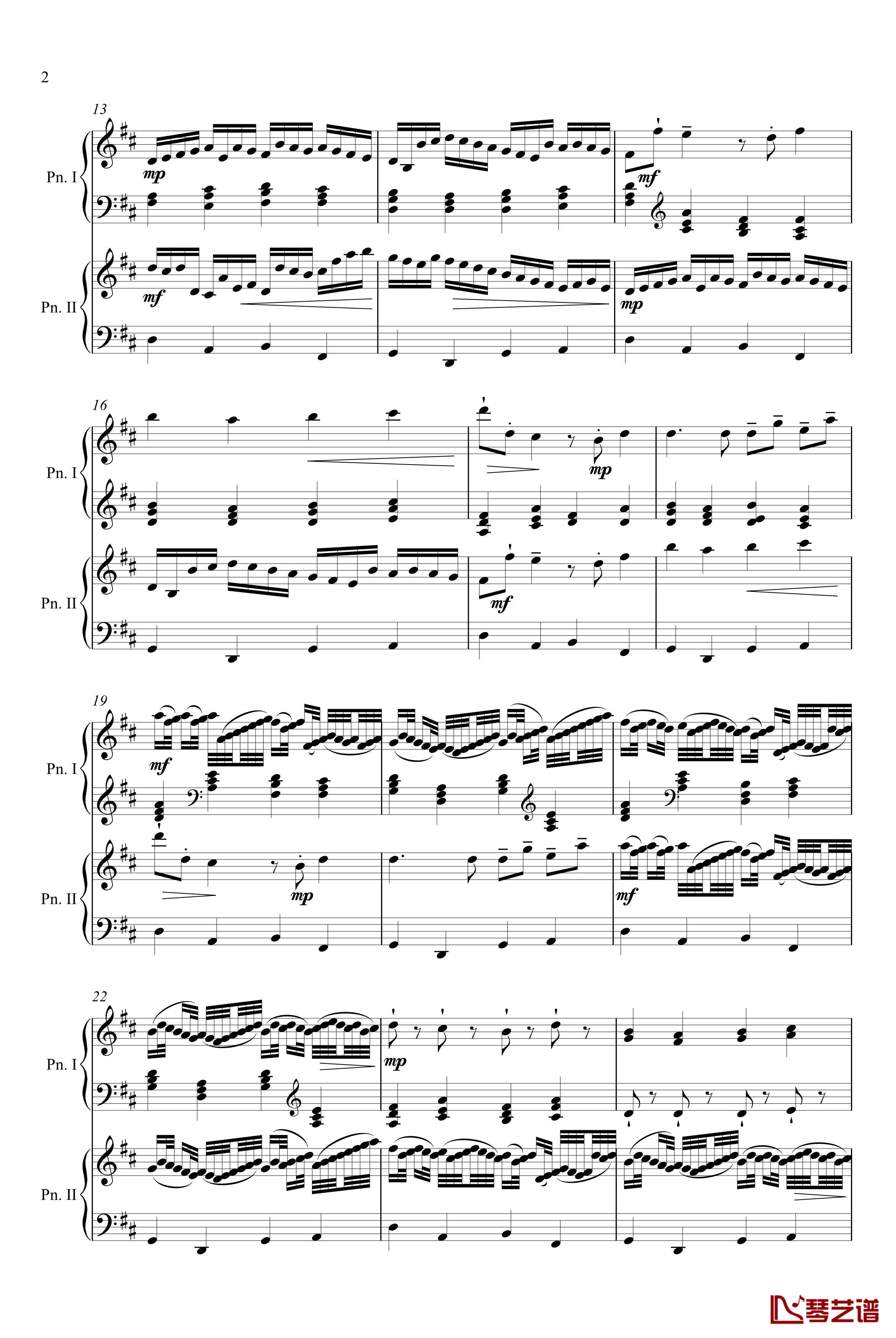 卡农钢琴二重奏版钢琴谱-帕赫贝尔-Pachelbel2