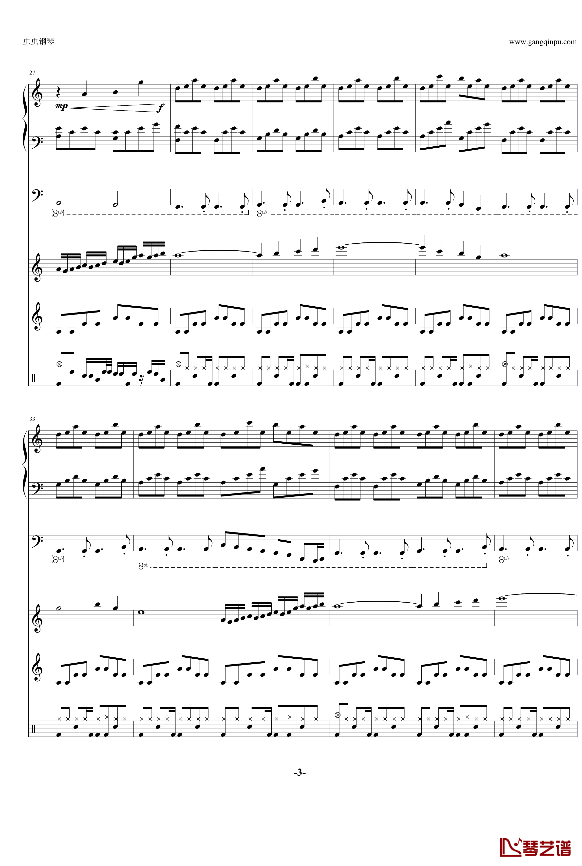 潮鸣り钢琴谱-完美版总谱-Clannad3