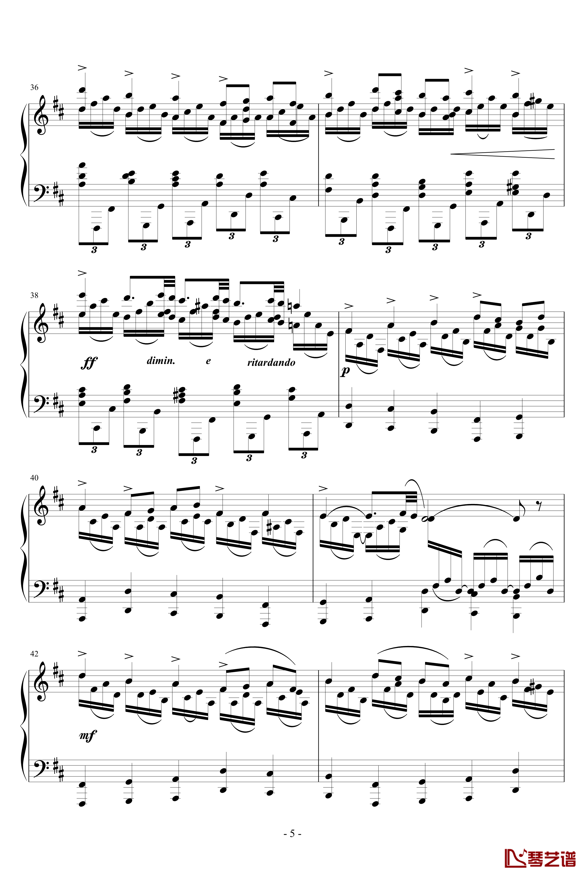 固定低音钢琴谱-阿连斯基5