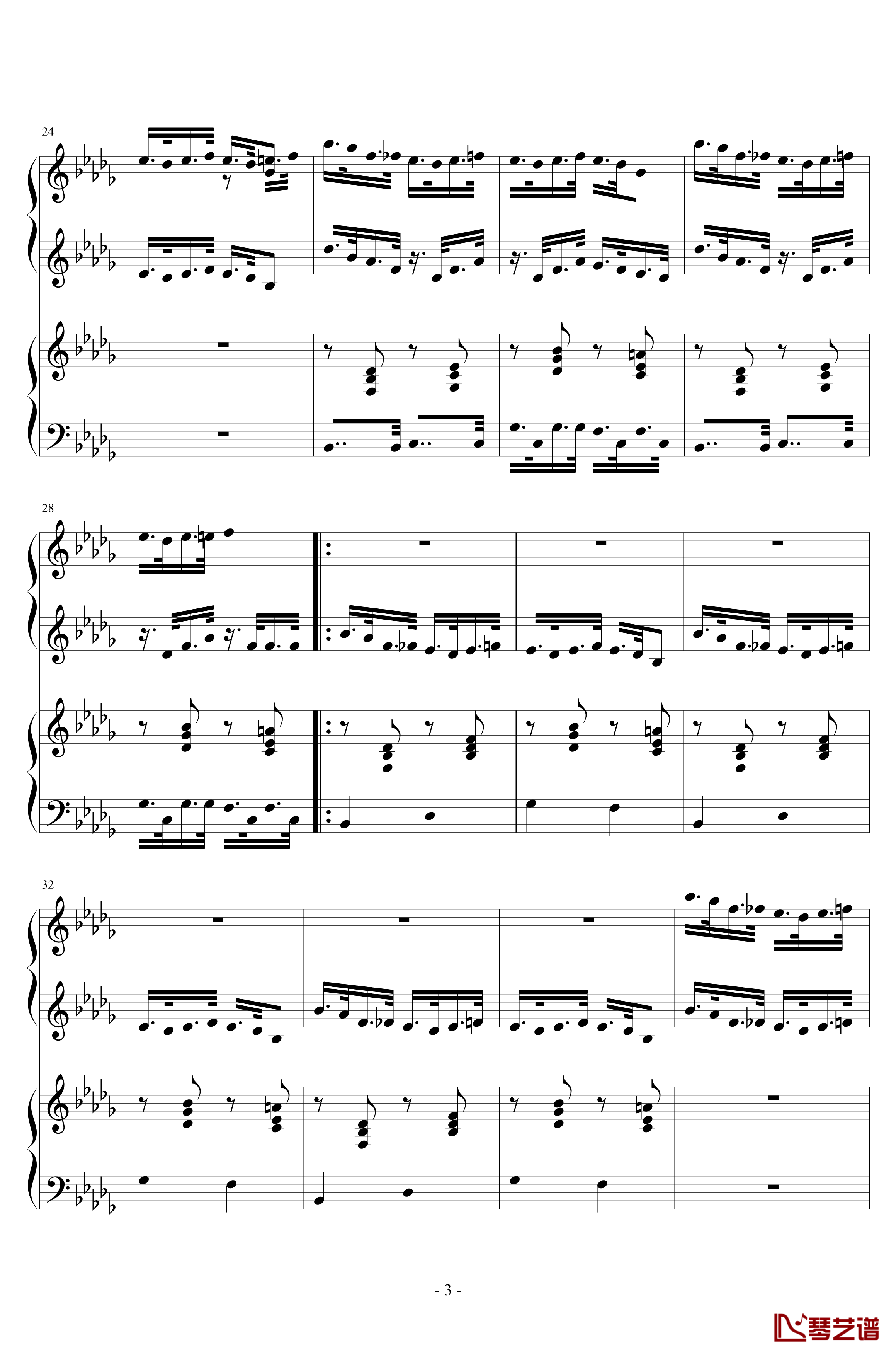 マインドブランド钢琴谱-足首版3
