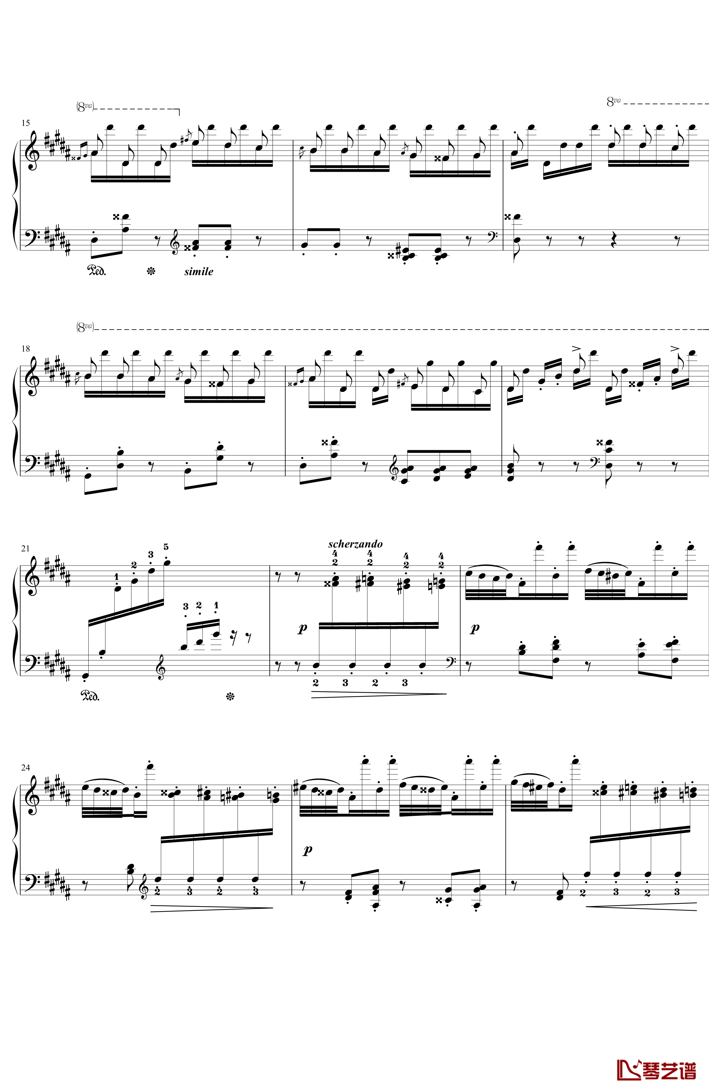 钟钢琴谱-帕格尼尼大练习曲III-李斯特2