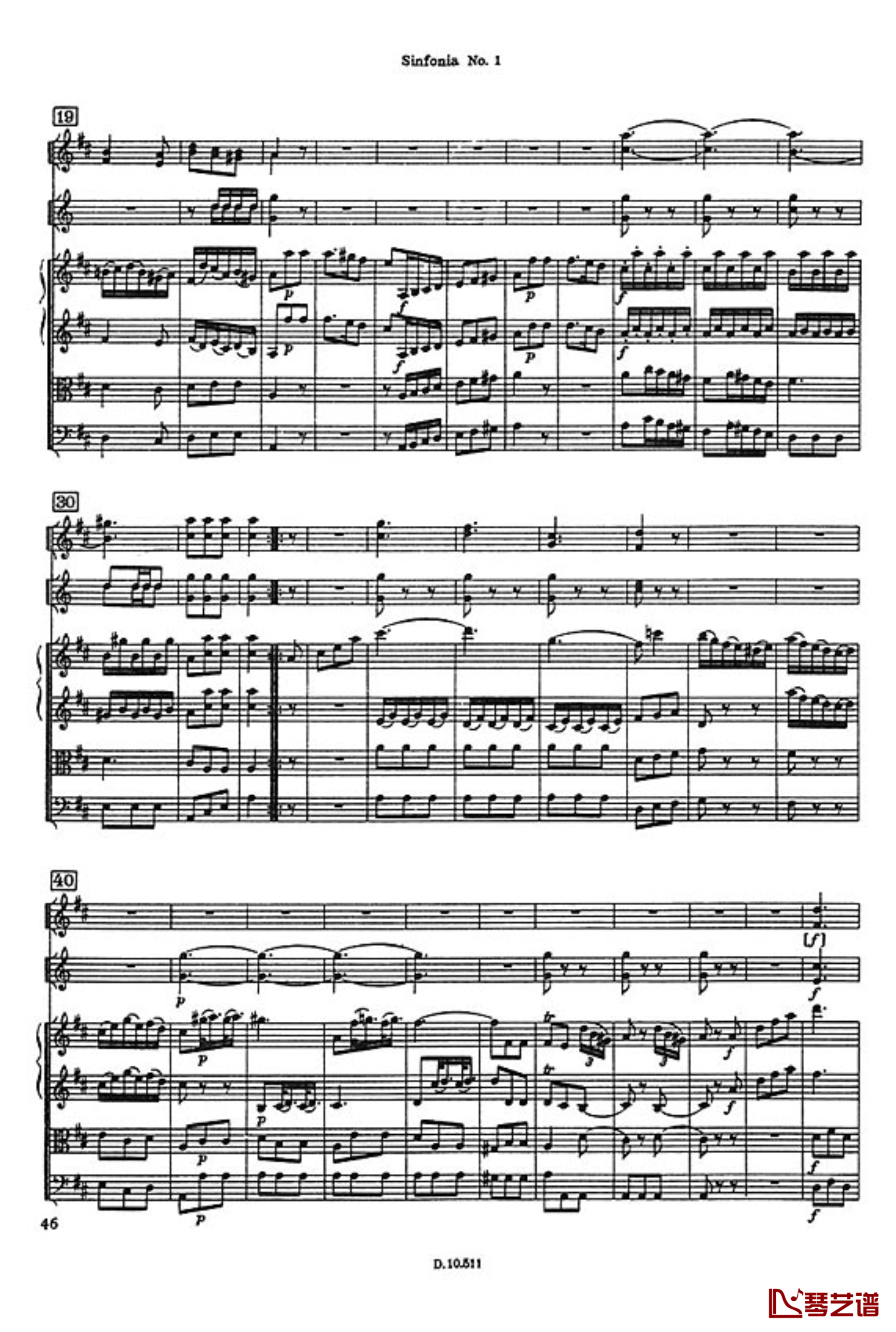 D大调第一交响曲钢琴谱-海顿12