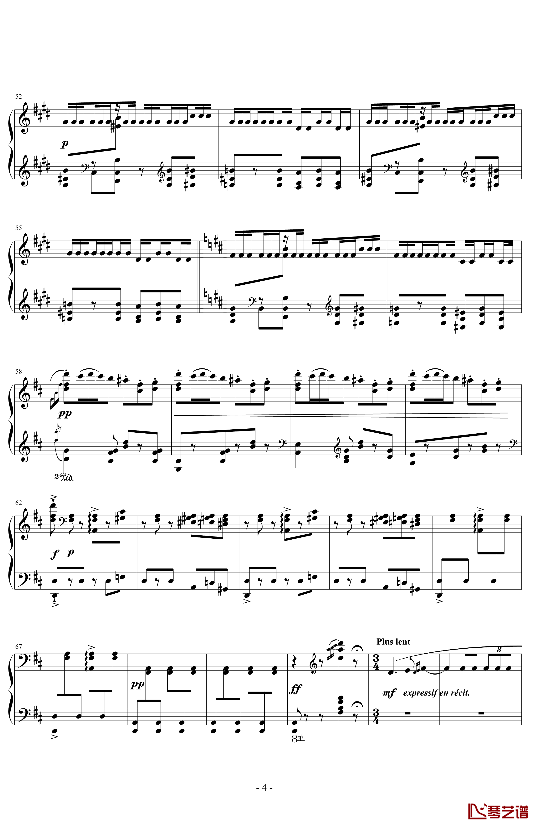 丑角的晨歌钢琴谱-组曲第4首-拉威尔-Ravel4