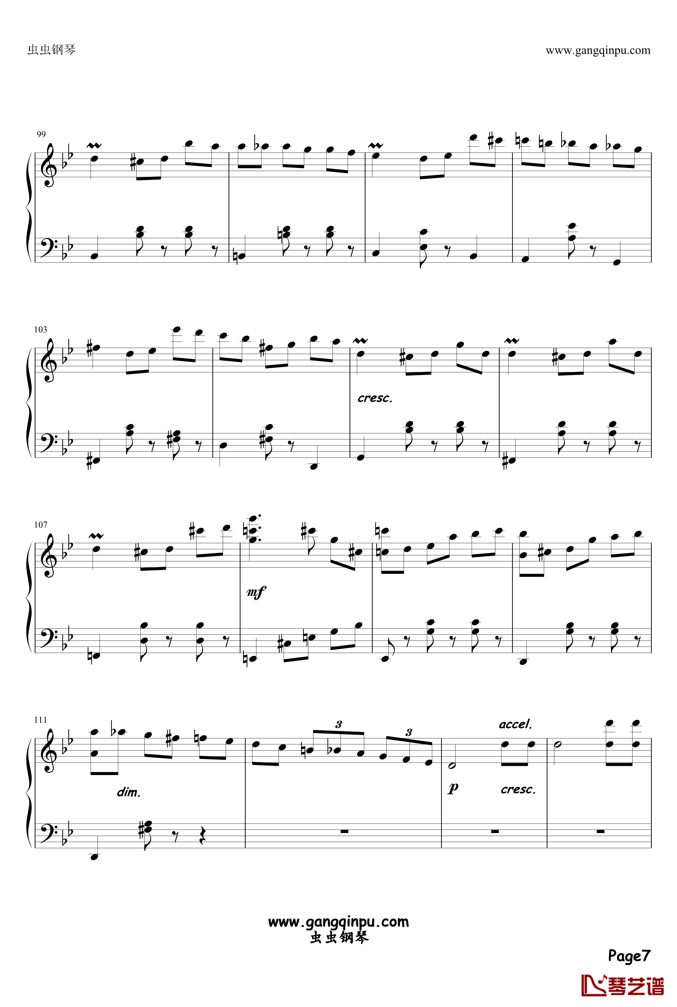 ワルツ第17番ト短调 ‘大犬のワルツ’钢琴谱-virkato7