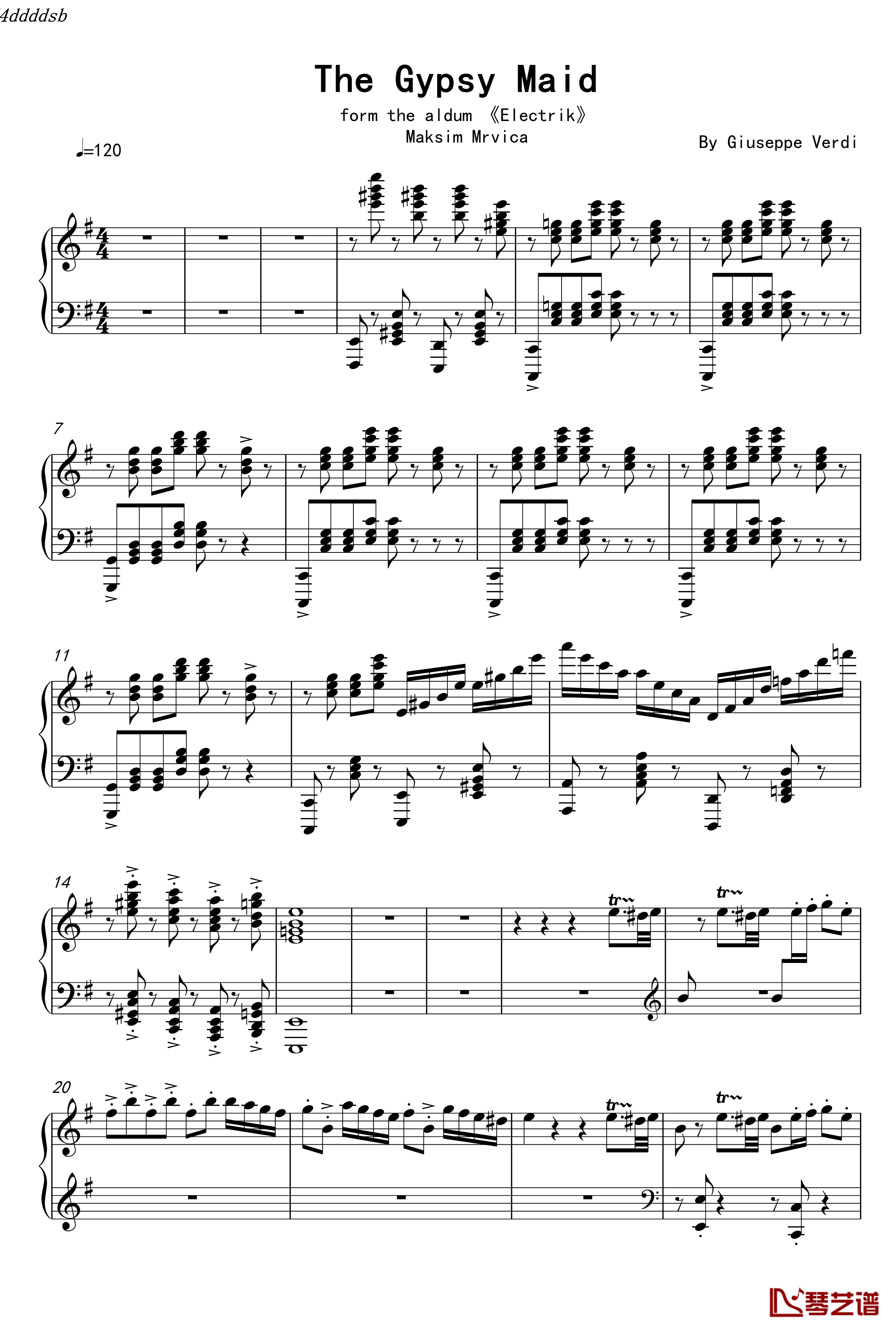 马克西姆-吉普赛女郎钢琴谱-Maksim·Mrvica1