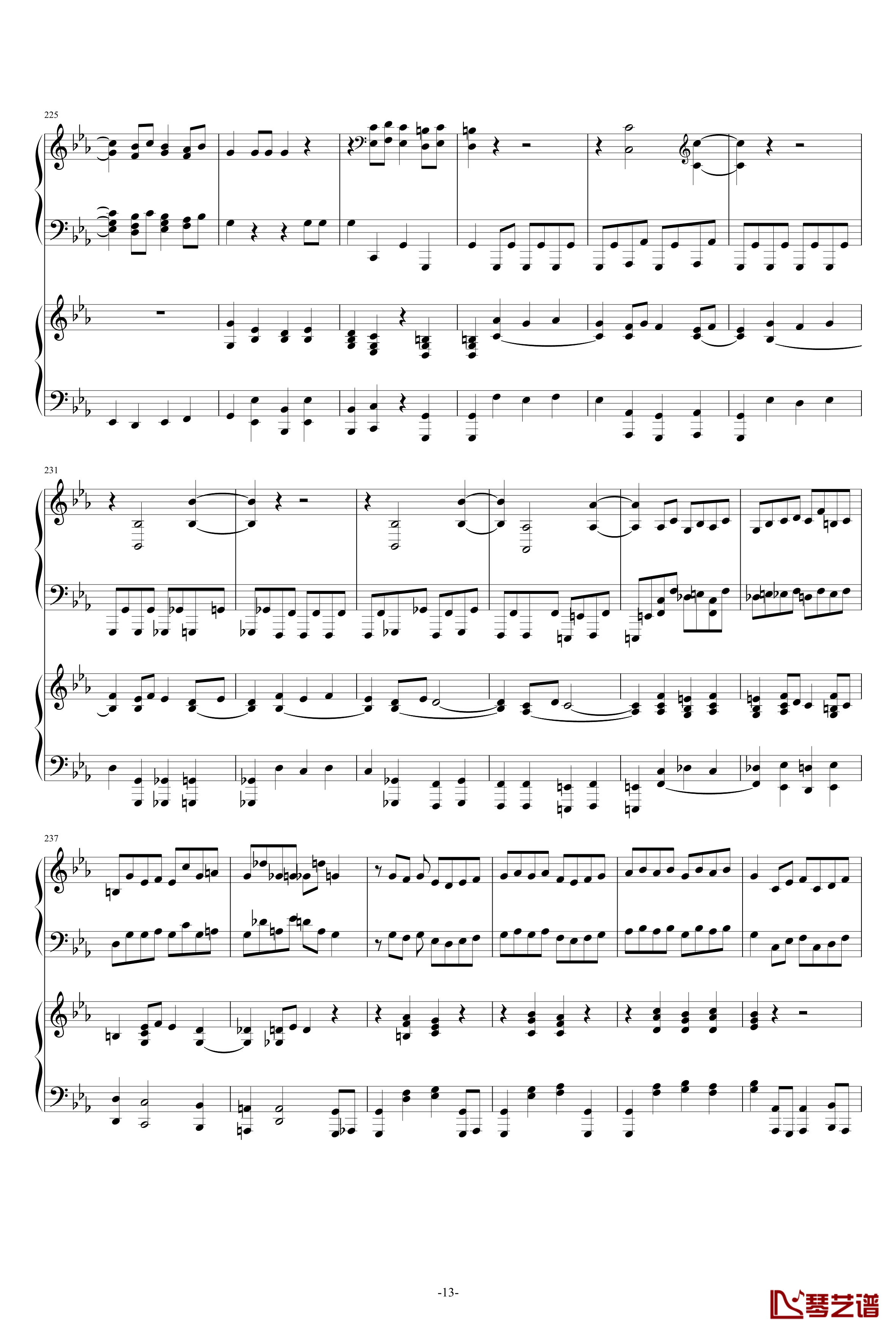 第二钢琴协奏曲第三乐章钢琴谱-拉赫玛尼诺夫13