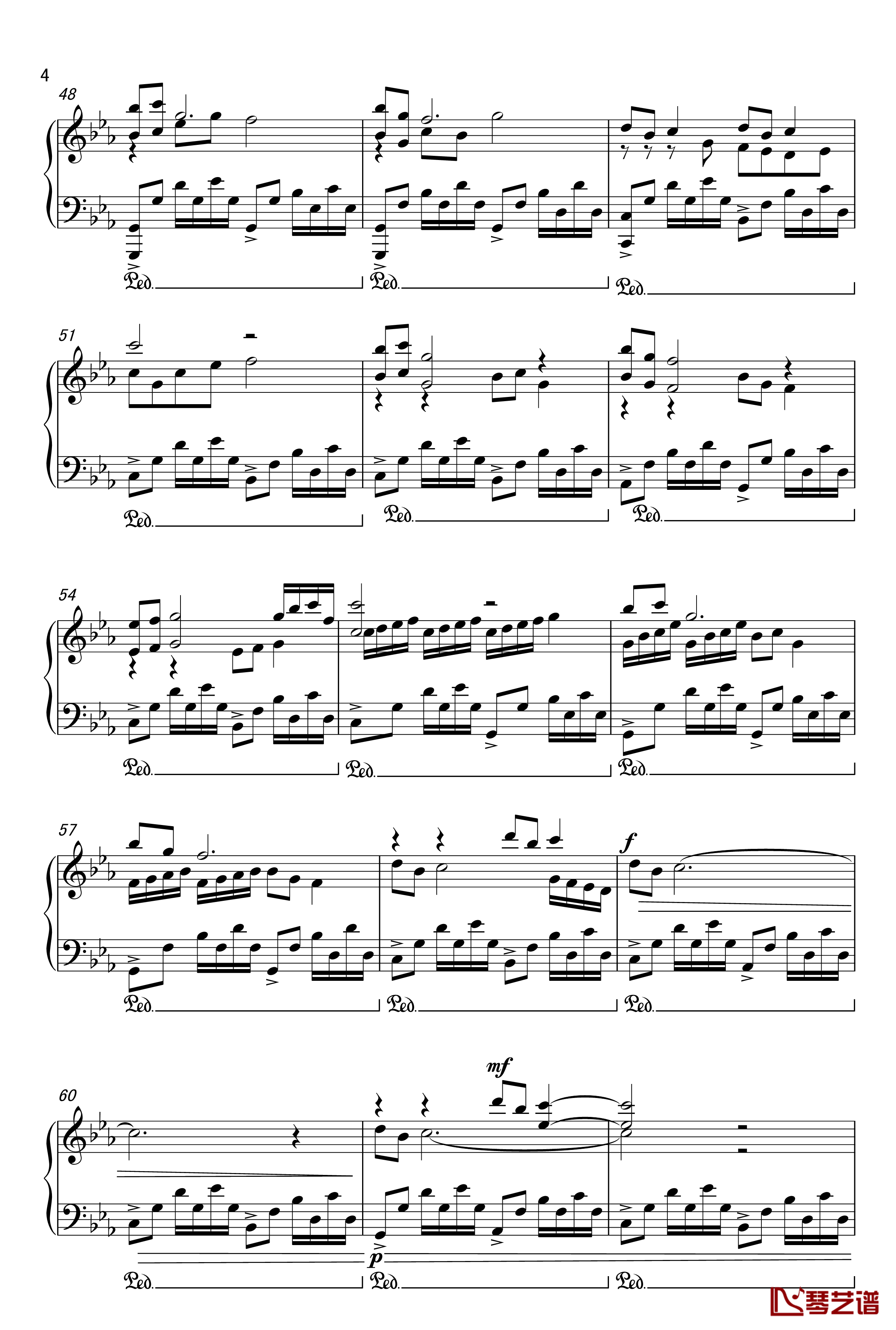 夕阳钢琴谱-孤寒4