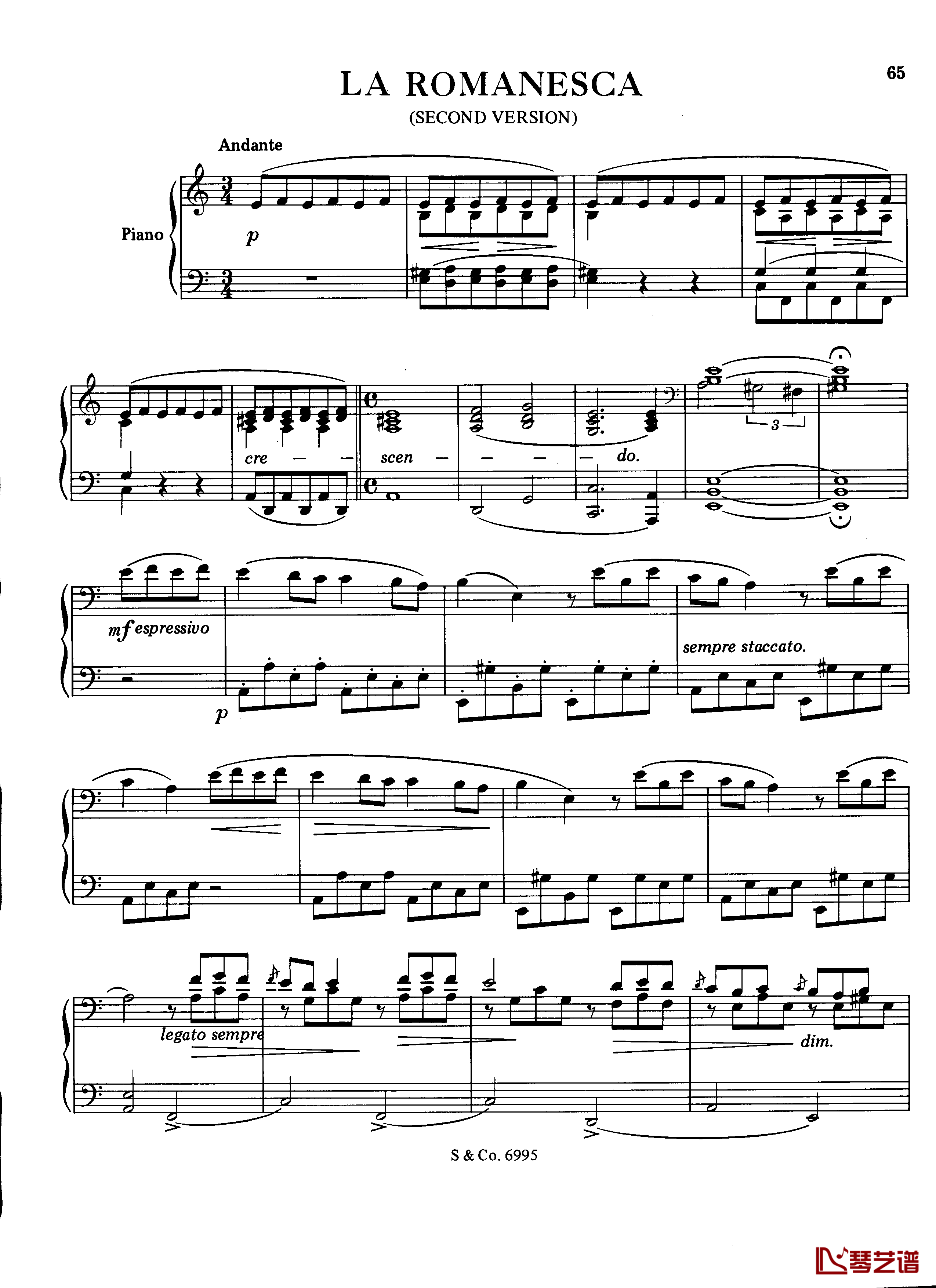 LA ROMANESCA钢琴谱S.252a-李斯特1