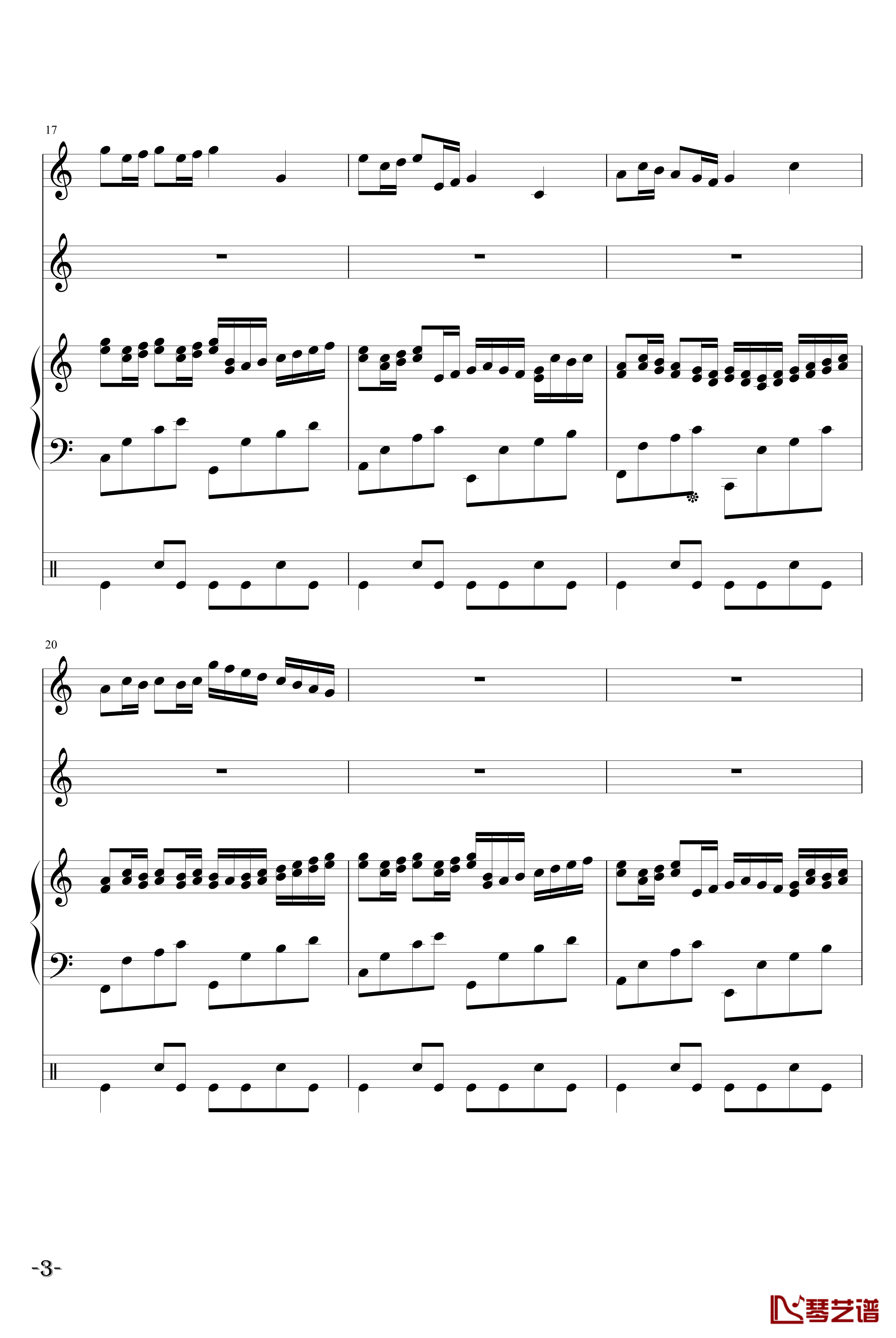 欢乐卡农钢琴谱-帕赫贝尔-Pachelbel3