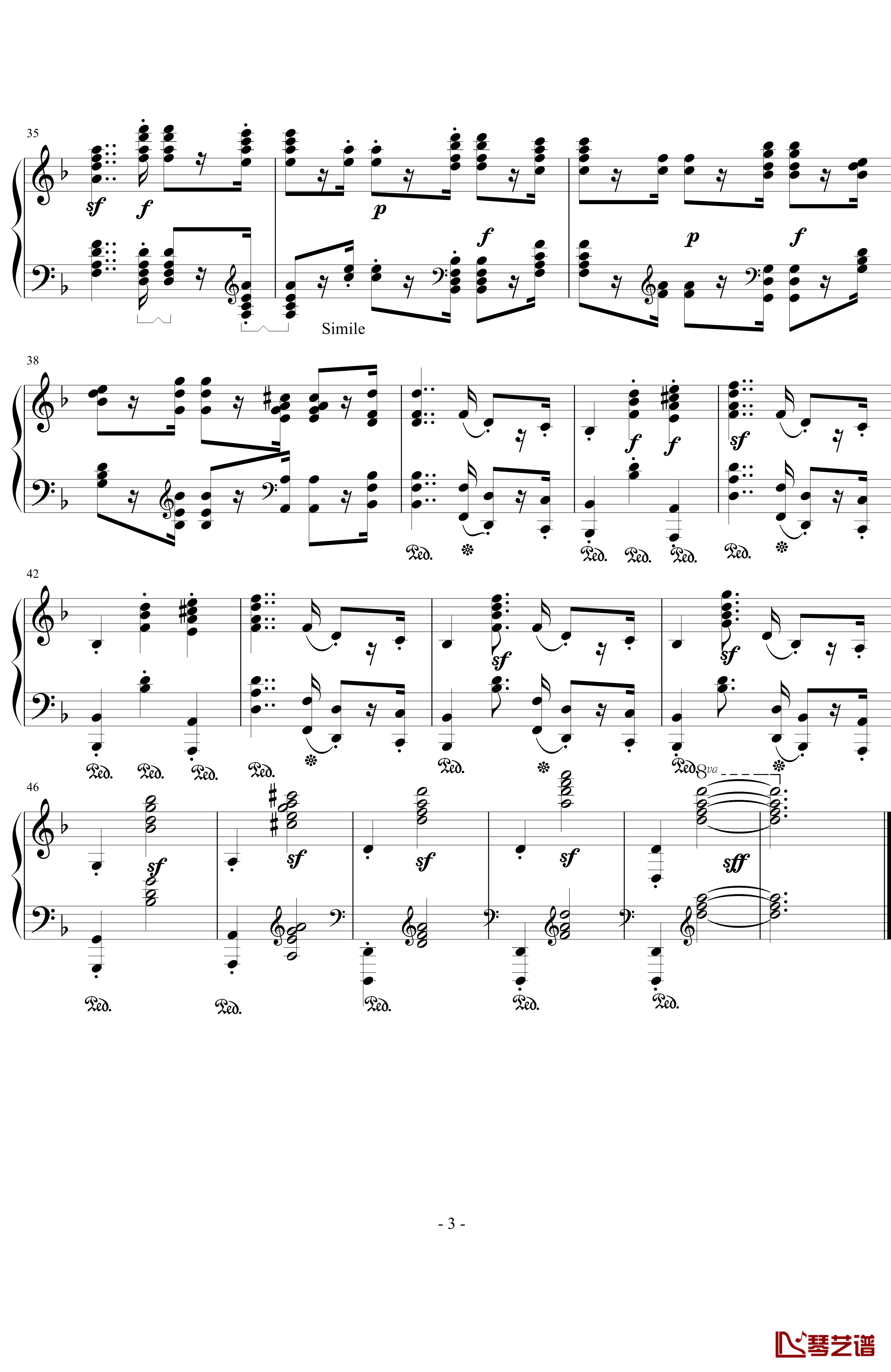 Etude in D minor钢琴谱-Heller3