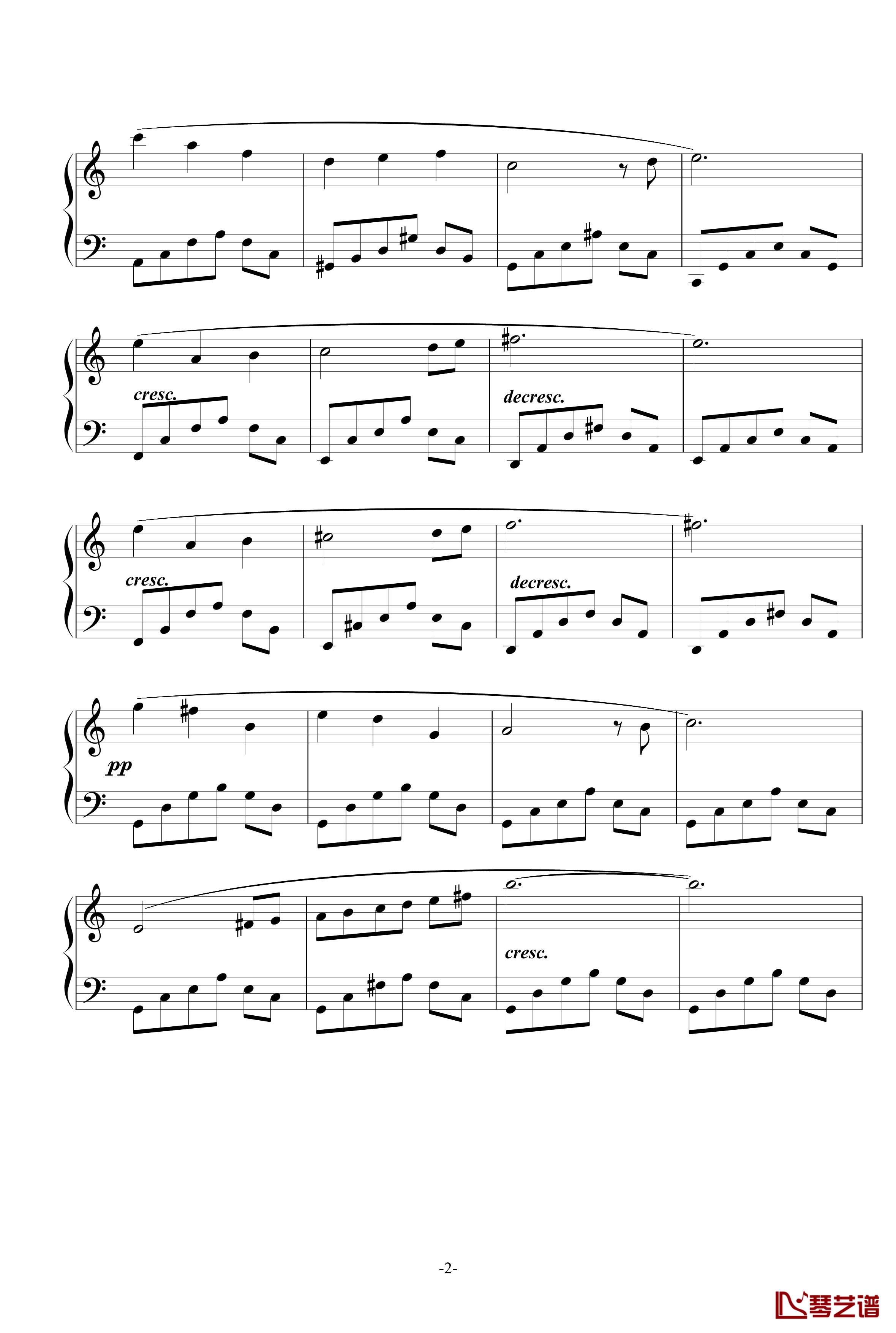 天鹅钢琴谱-圣桑2