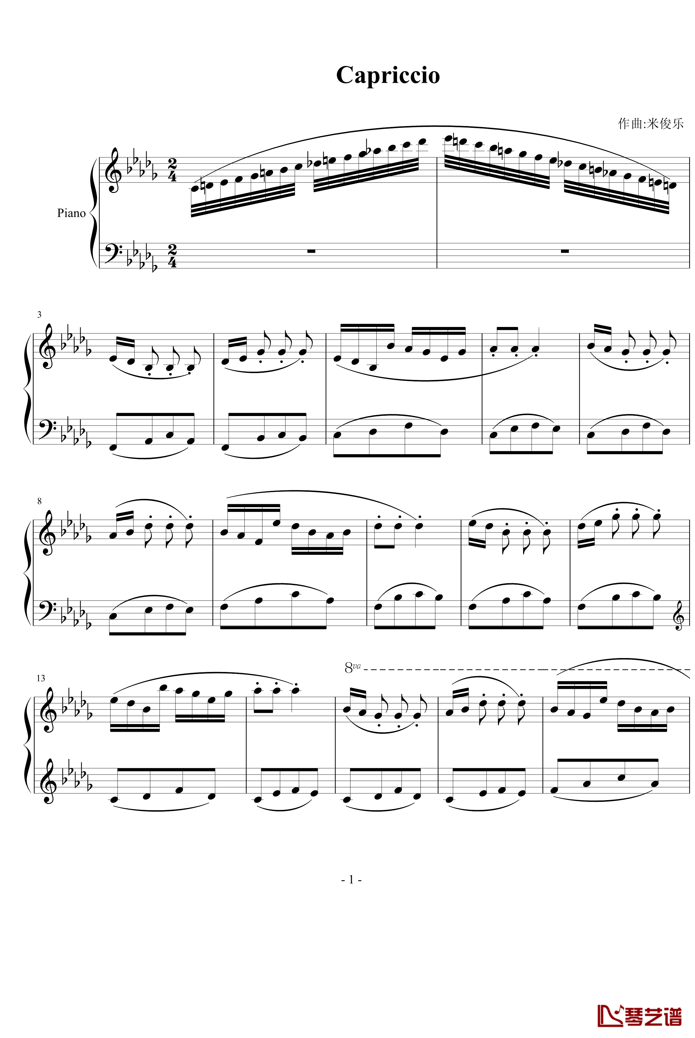 Capriccio钢琴谱-米俊乐1