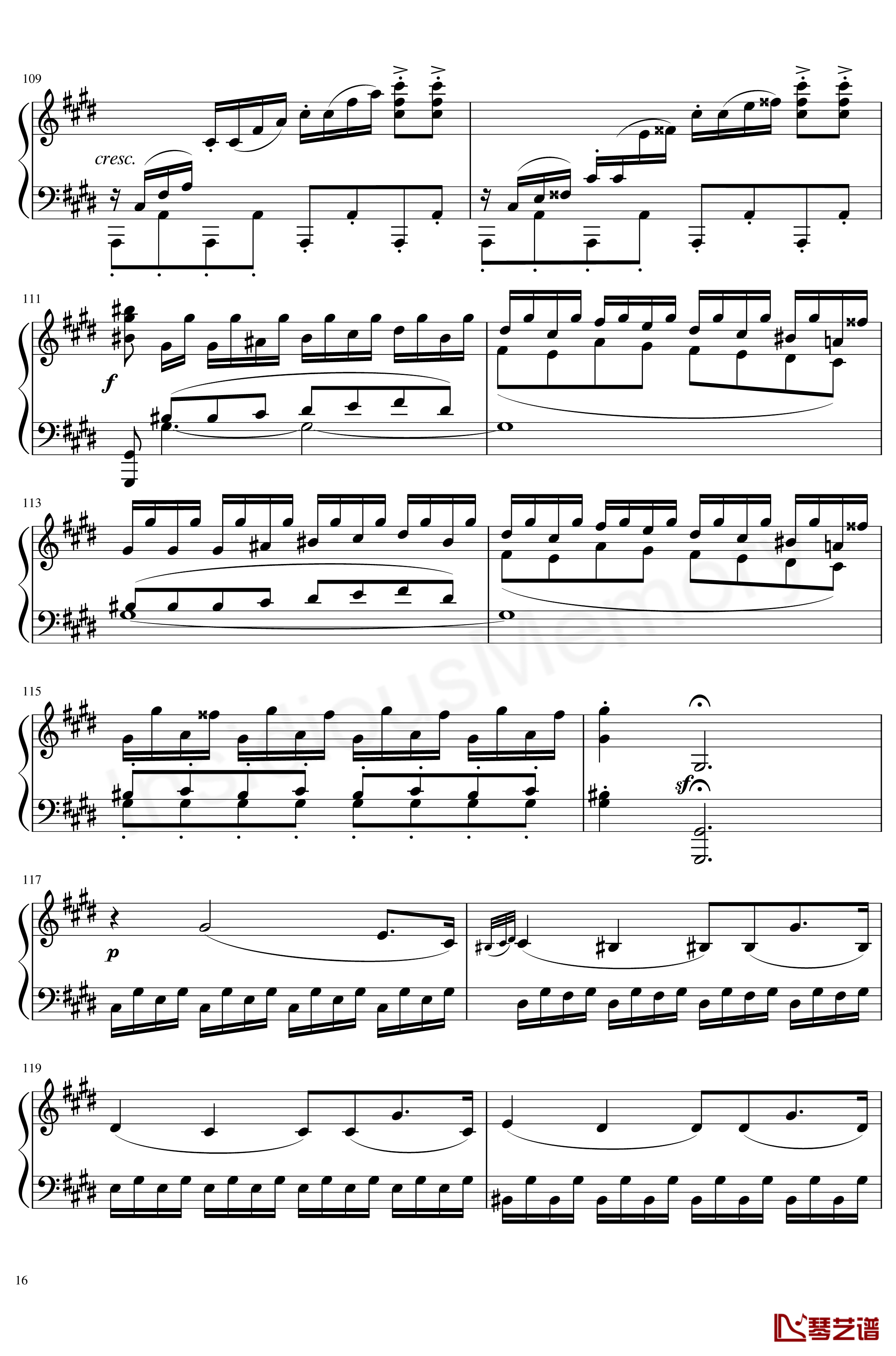 月光奏鸣曲钢琴谱-贝多芬-beethoven16