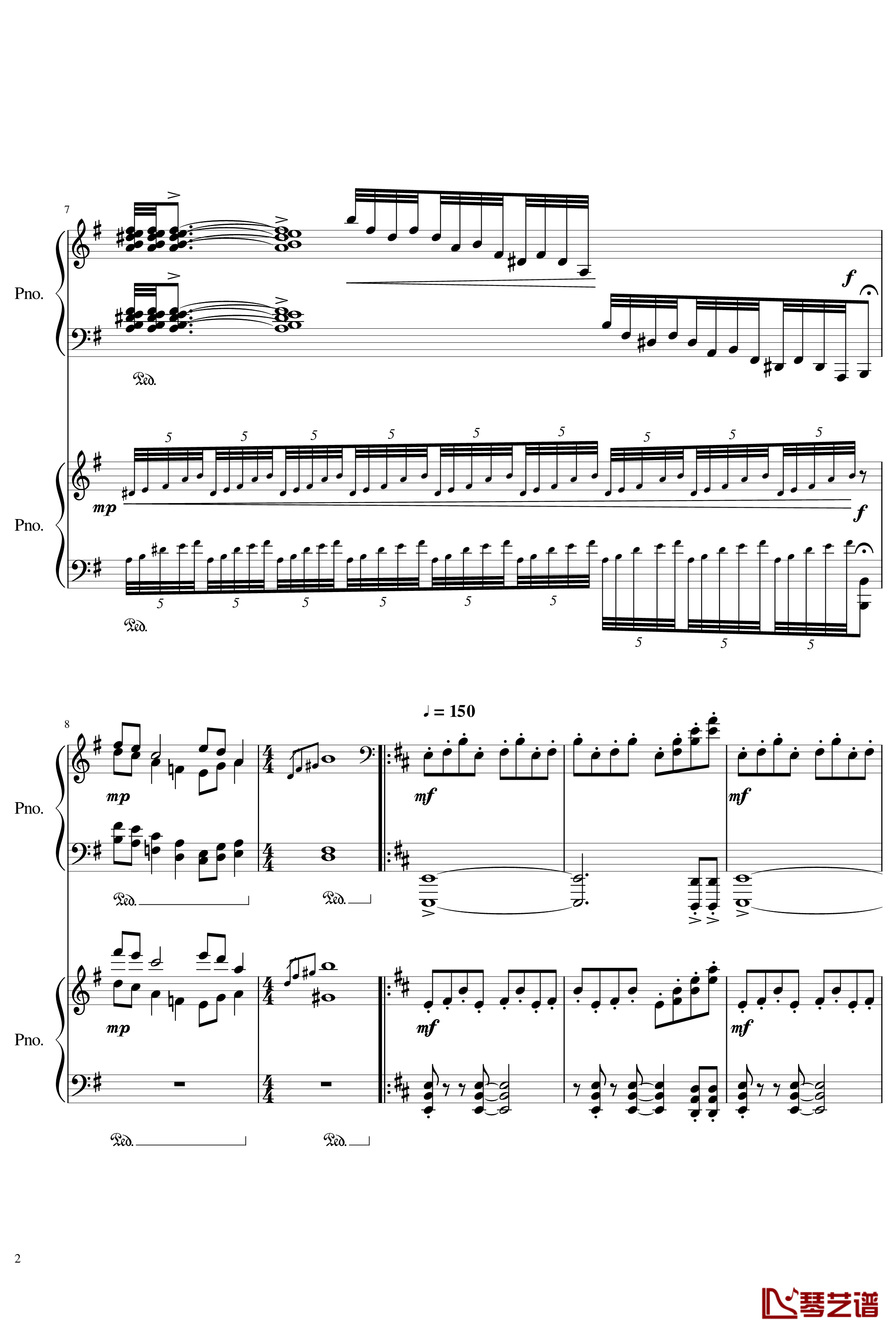 皇陵钢琴谱-yewwc2