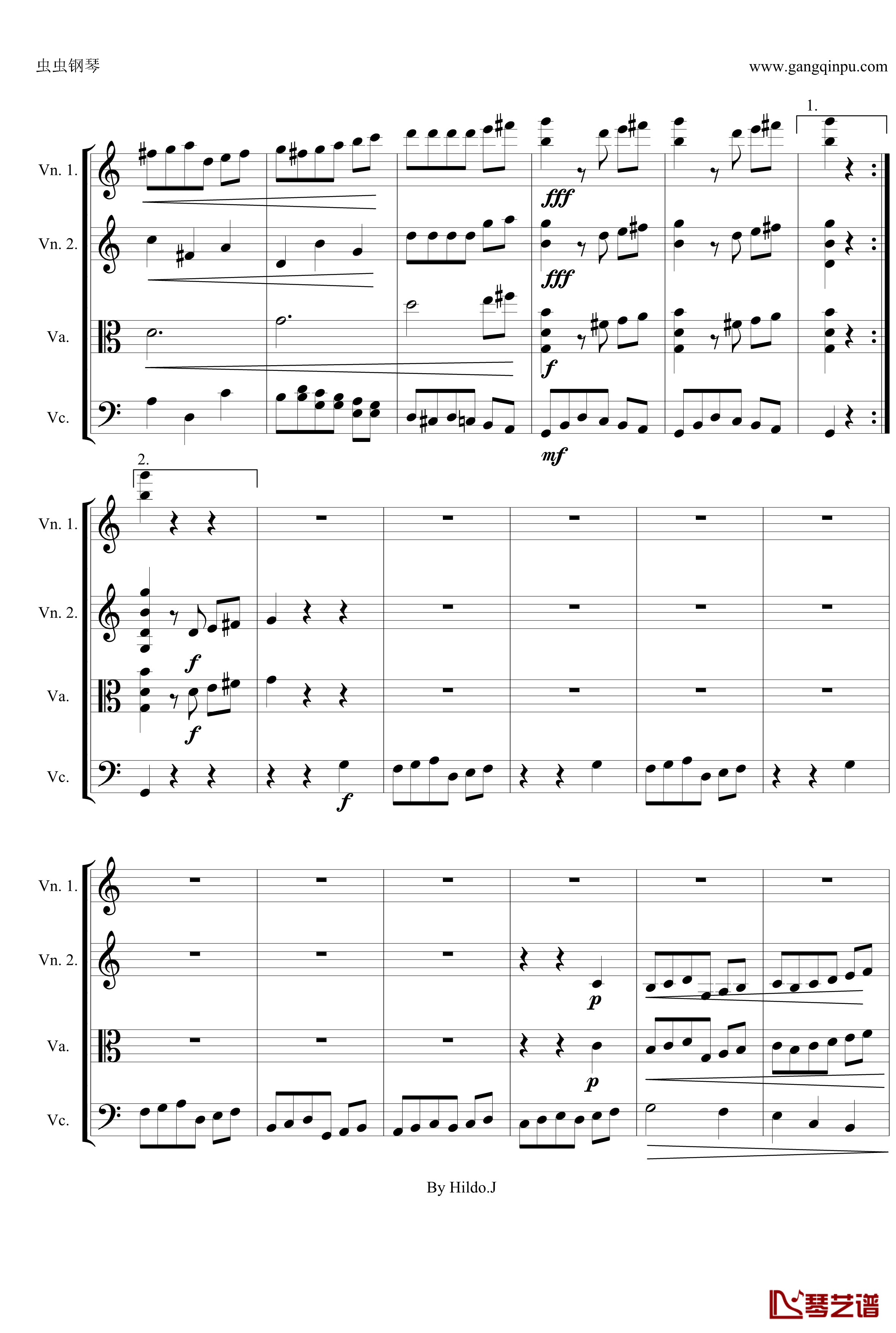 命运交响曲第三乐章钢琴谱-弦乐版-贝多芬-beethoven12