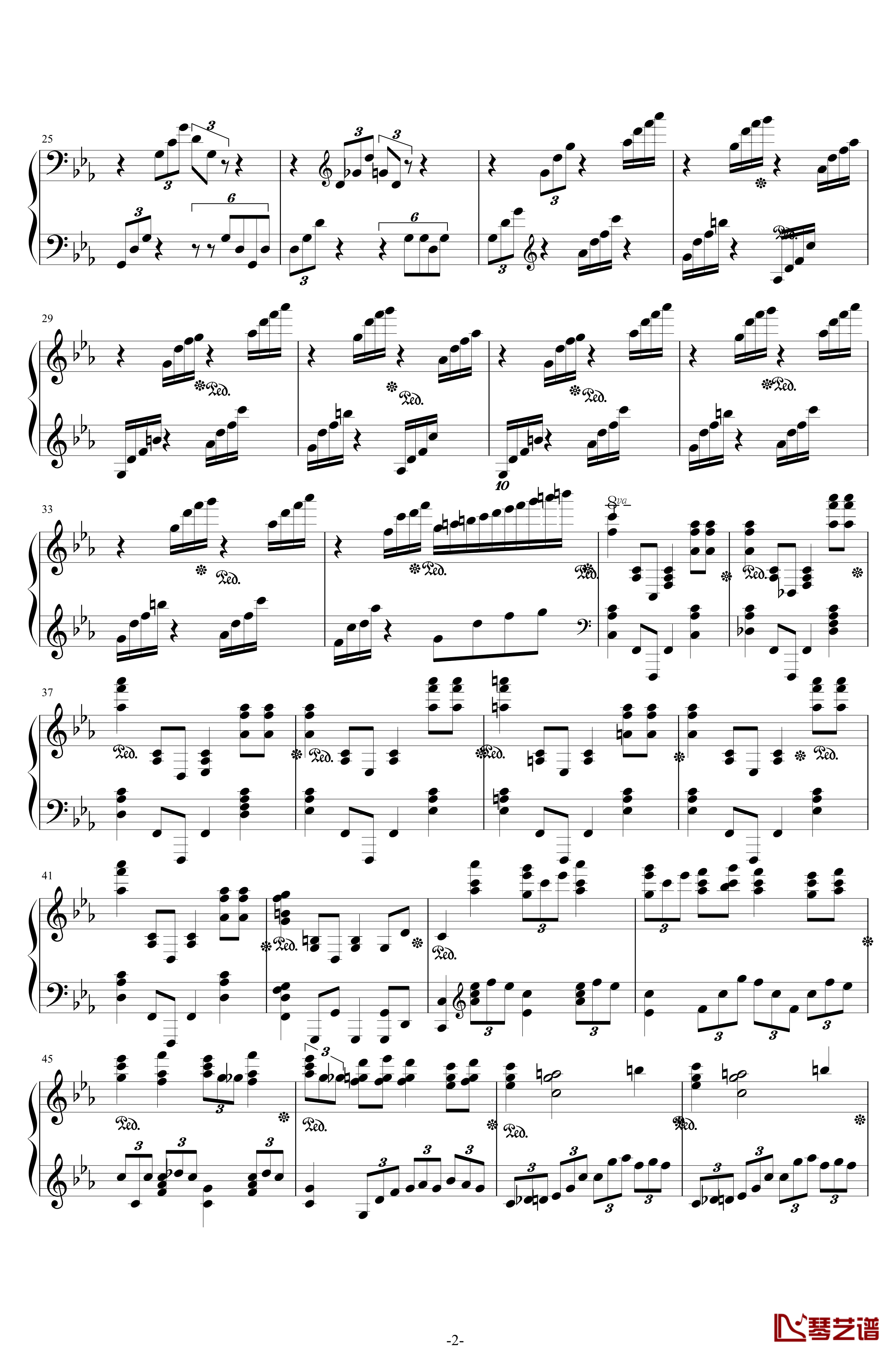 第二钢琴协奏曲钢琴谱--第三乐章独奏版-拉赫马尼若夫-c小调2