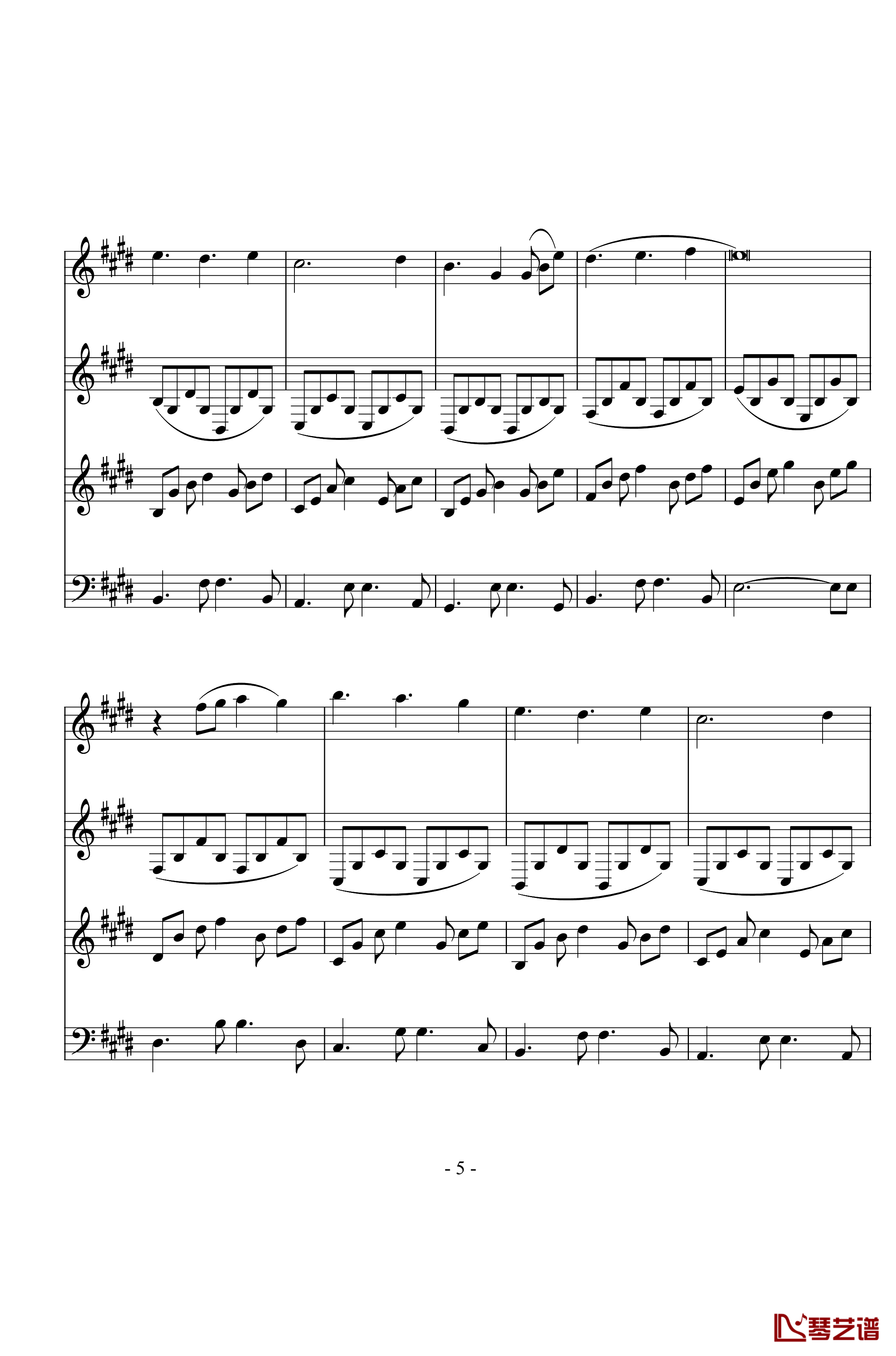 手心的温暖钢琴谱-总谱-小花仙5