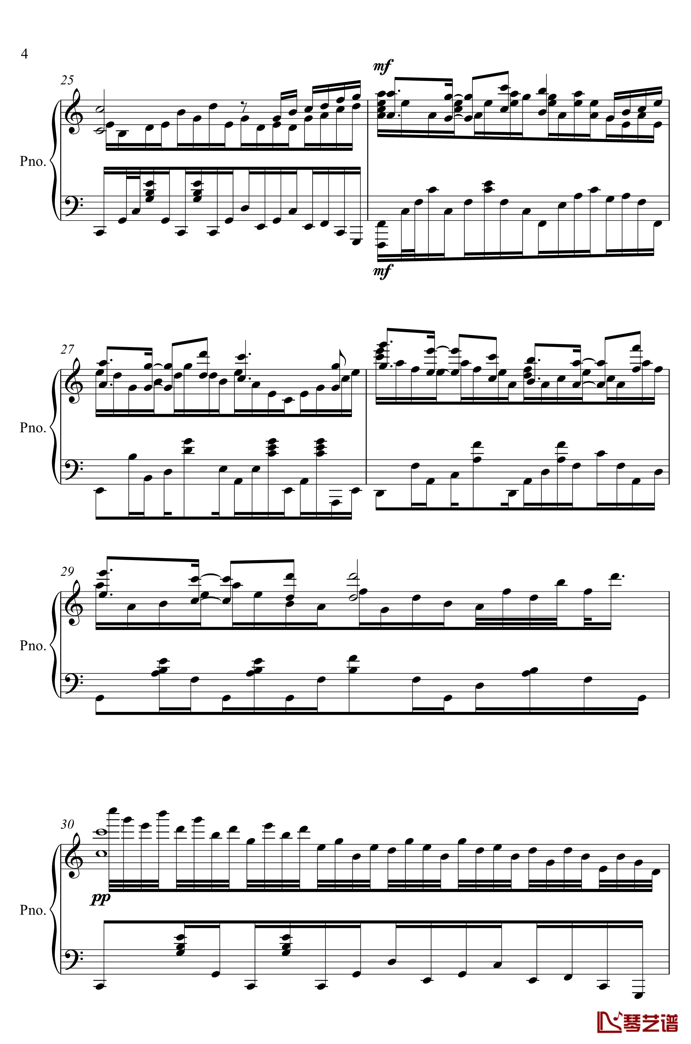 生日快乐钢琴谱-世界名曲4