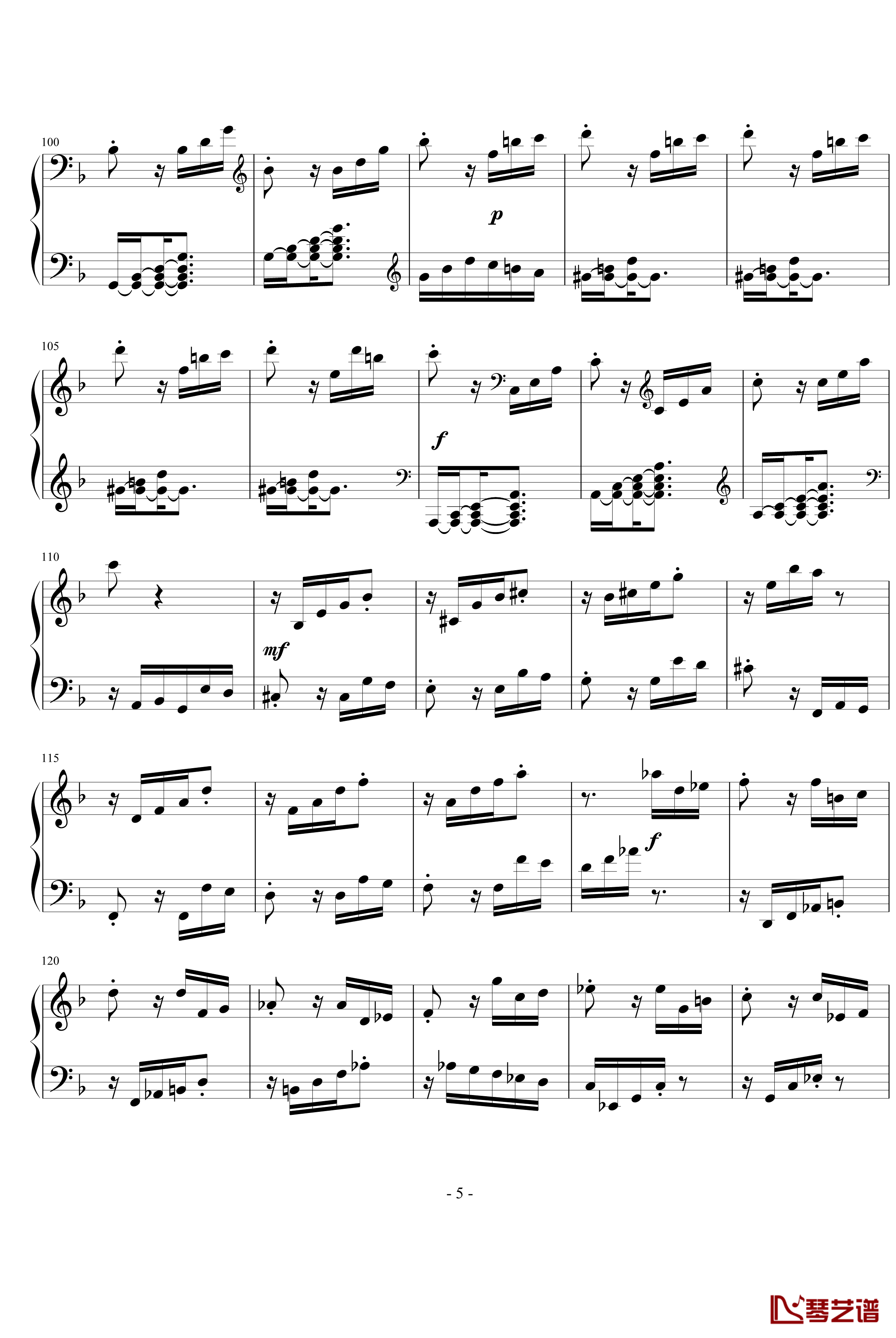 暴风雨第三乐章钢琴谱-贝多芬-beethoven5