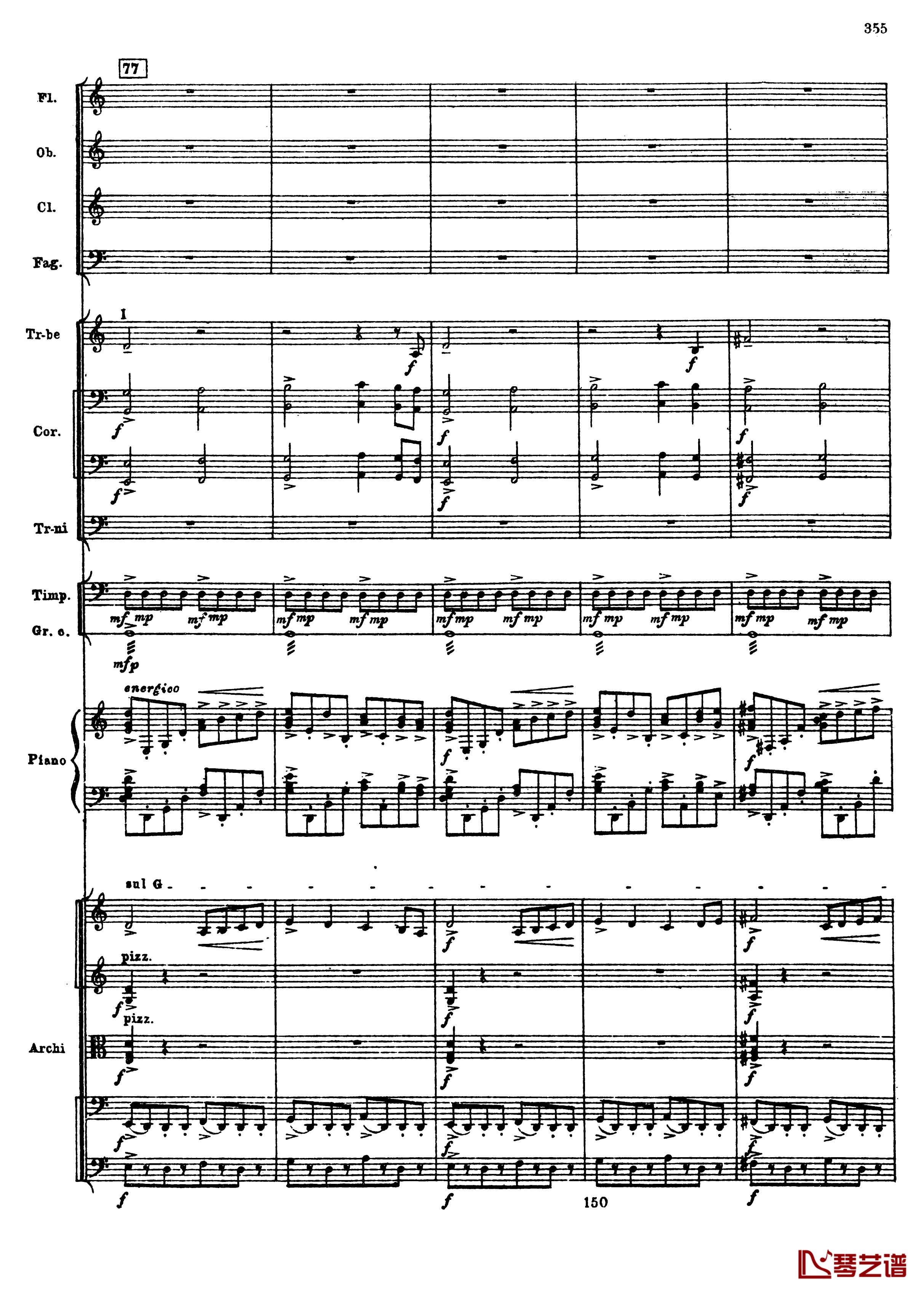 普罗科菲耶夫第三钢琴协奏曲钢琴谱-总谱-普罗科非耶夫87