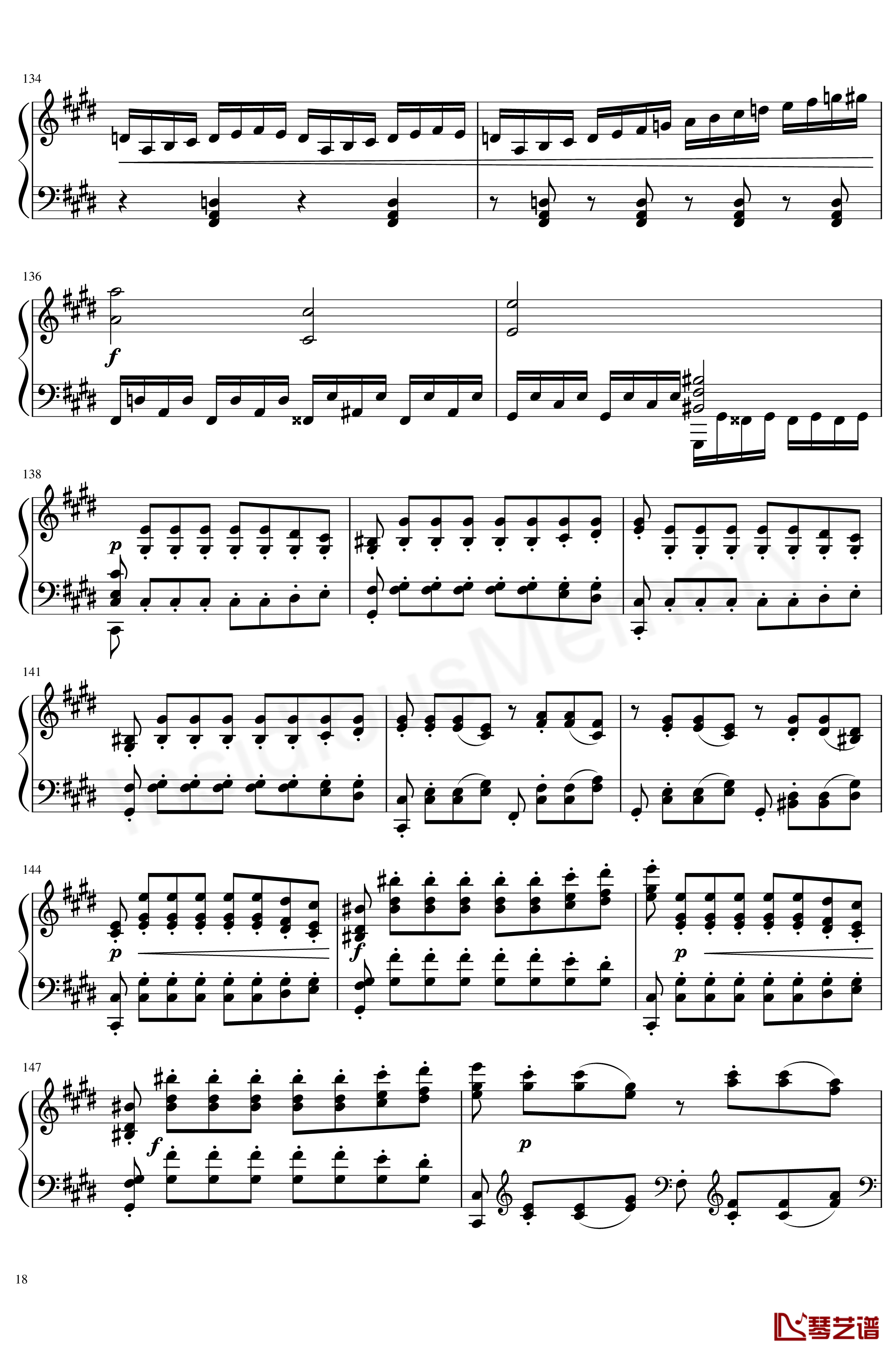 月光奏鸣曲钢琴谱-贝多芬-beethoven18