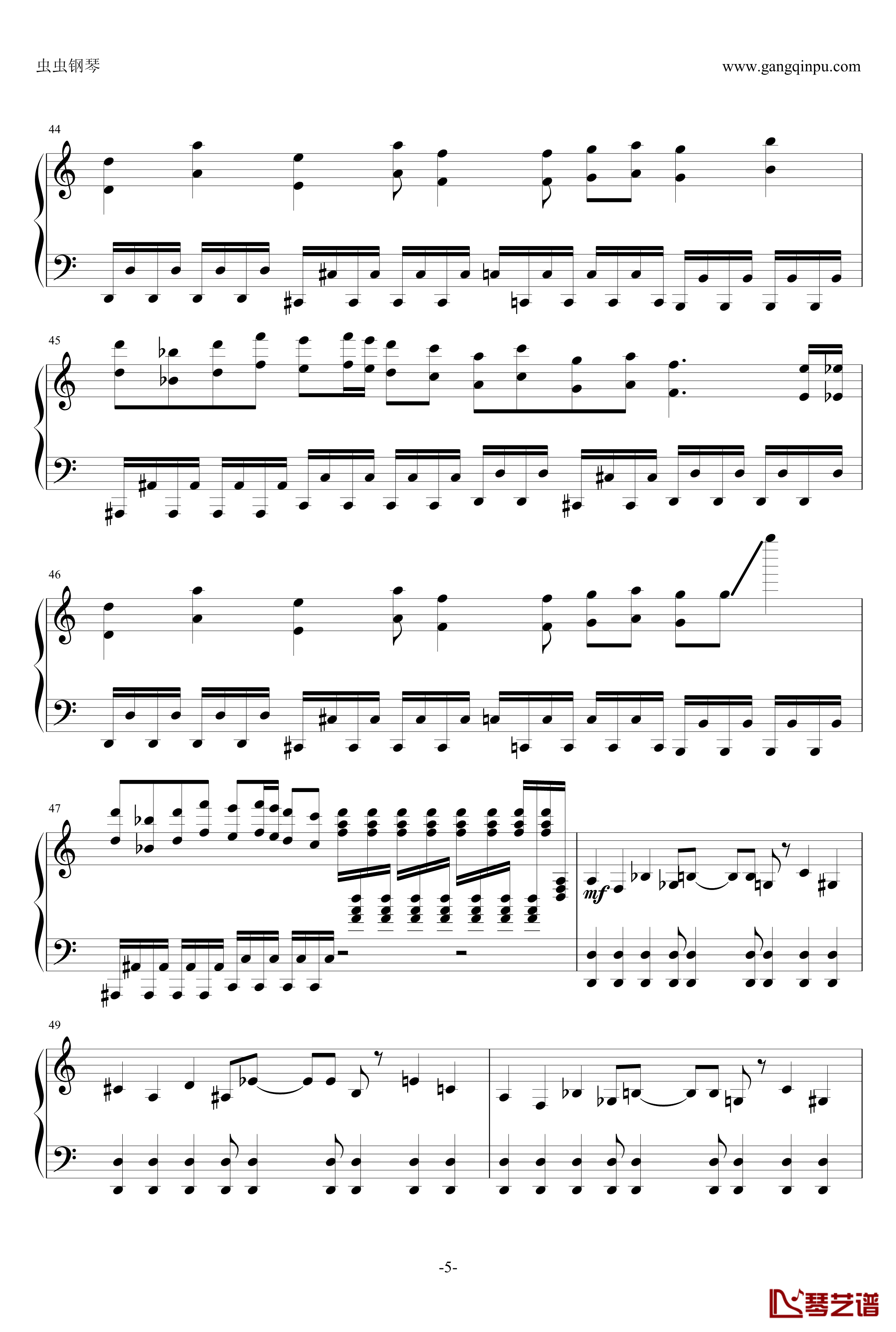死亡华尔兹钢琴谱-简单版-人类可以弹-最终鬼畜5