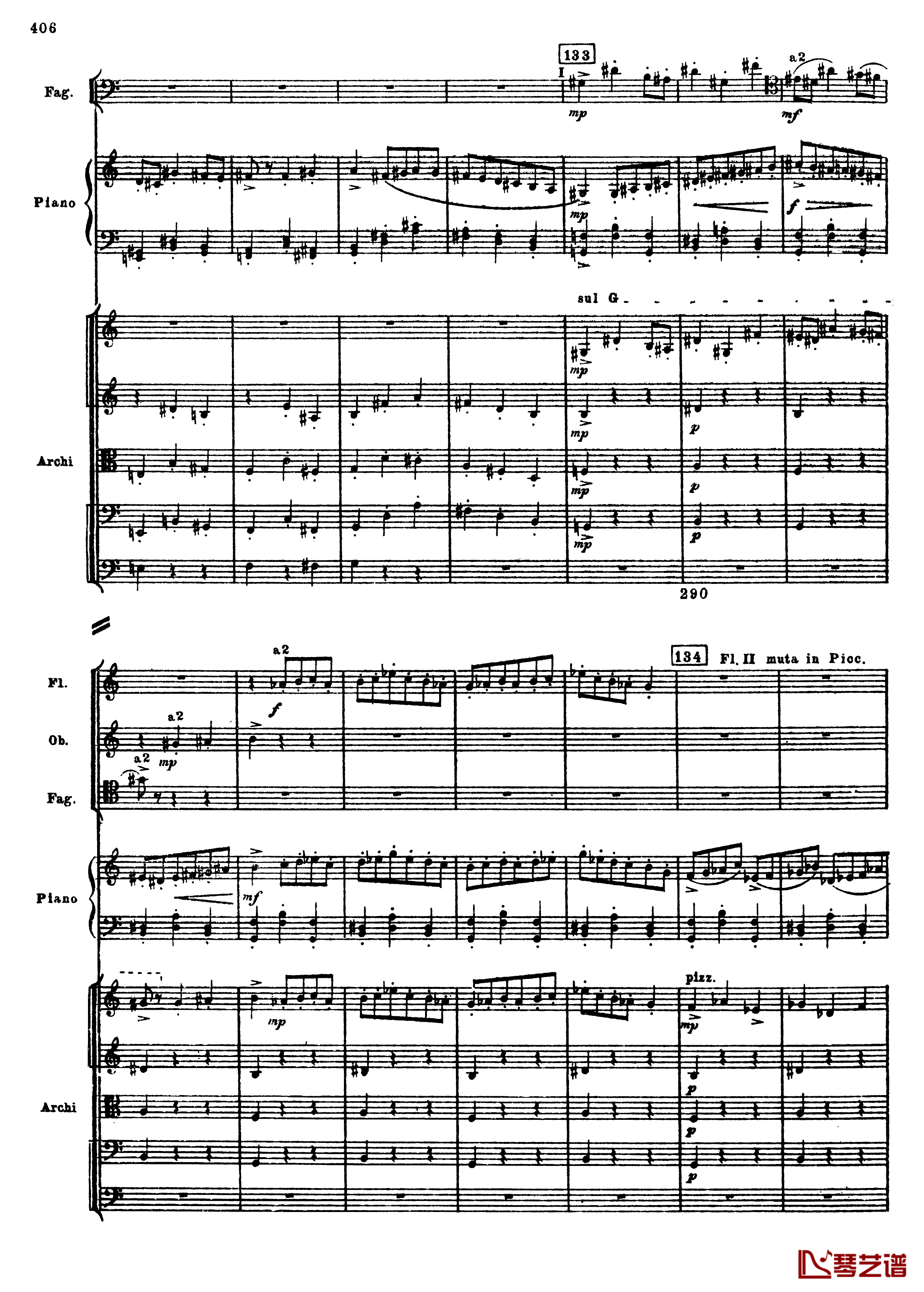 普罗科菲耶夫第三钢琴协奏曲钢琴谱-总谱-普罗科非耶夫138