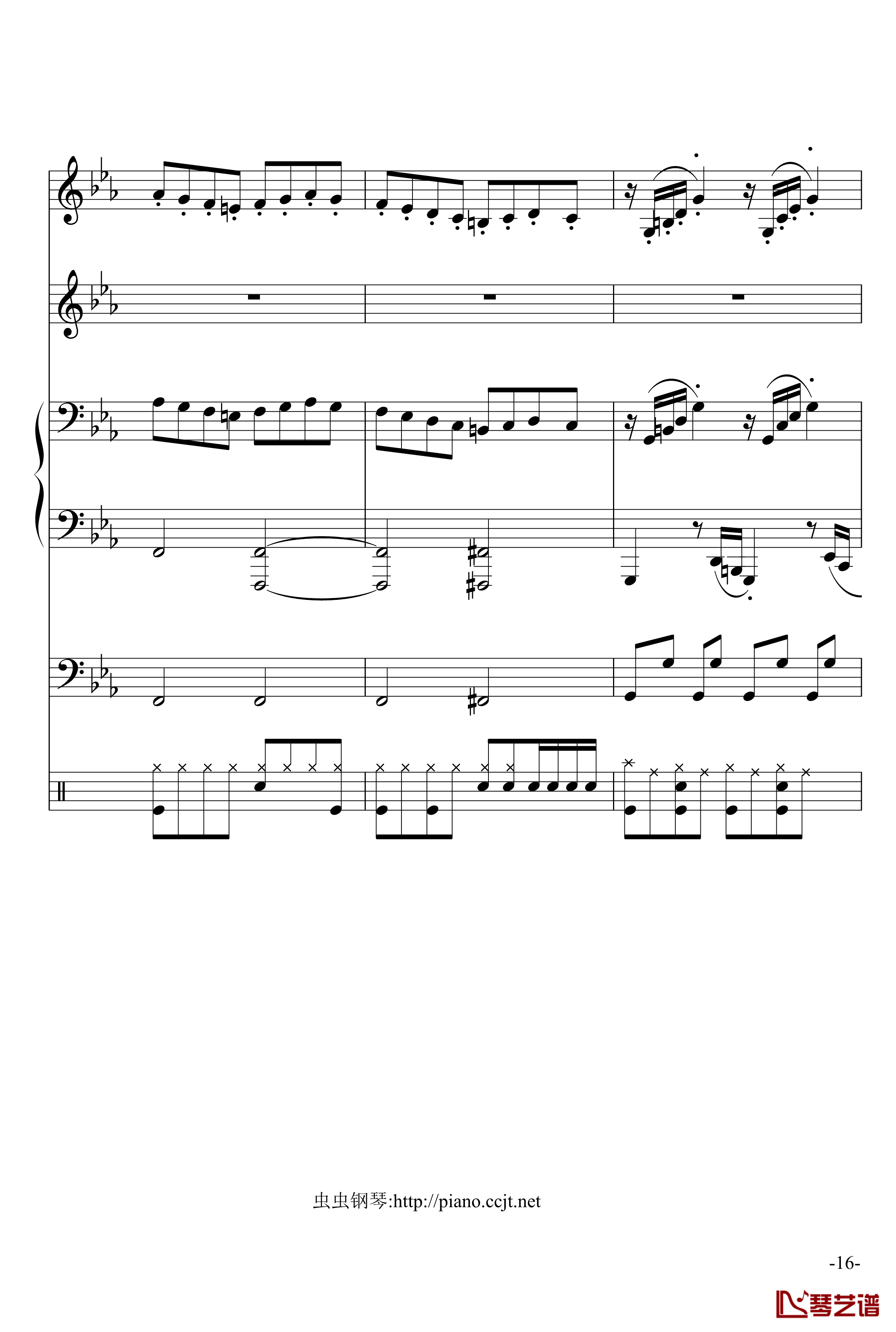 悲怆奏鸣曲钢琴谱-加小乐队-贝多芬-beethoven16